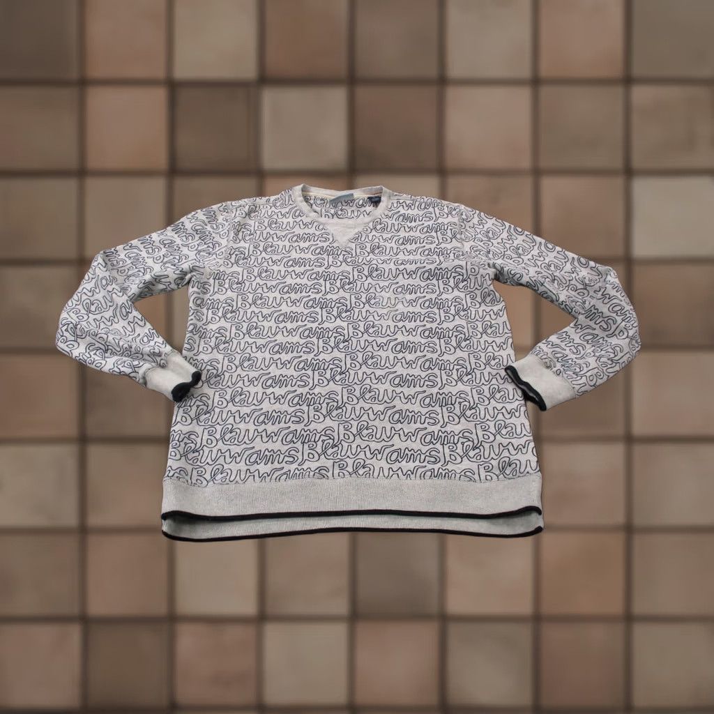 Scotch & Soda Scotch & Soda Sweatshirt Men L Gray Amsterdam Blauw All Over Print Pullover Casual Size US L / EU 52-54 / 3 - 1 Thumbnail