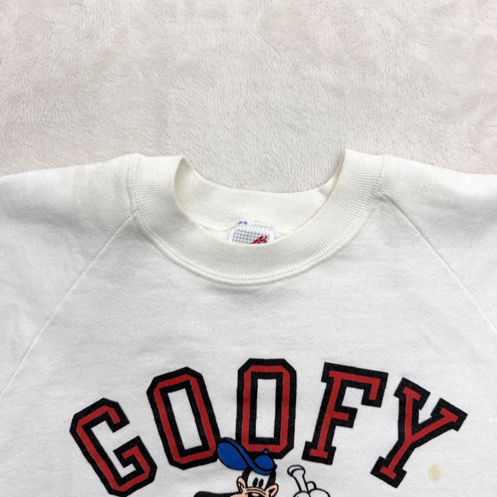 Jerzees VINTAGE Disney Goofy Sports Jerzees Sweatshirt Mens Large White Graphic Print Fleece USA Size US L / EU 52-54 / 3 - 3 Thumbnail