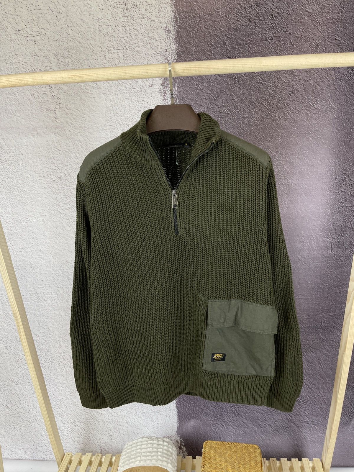 Carhartt Carhartt Walker Half zip sweater in khaki green colour Size US M / EU 48-50 / 2 - 3 Thumbnail