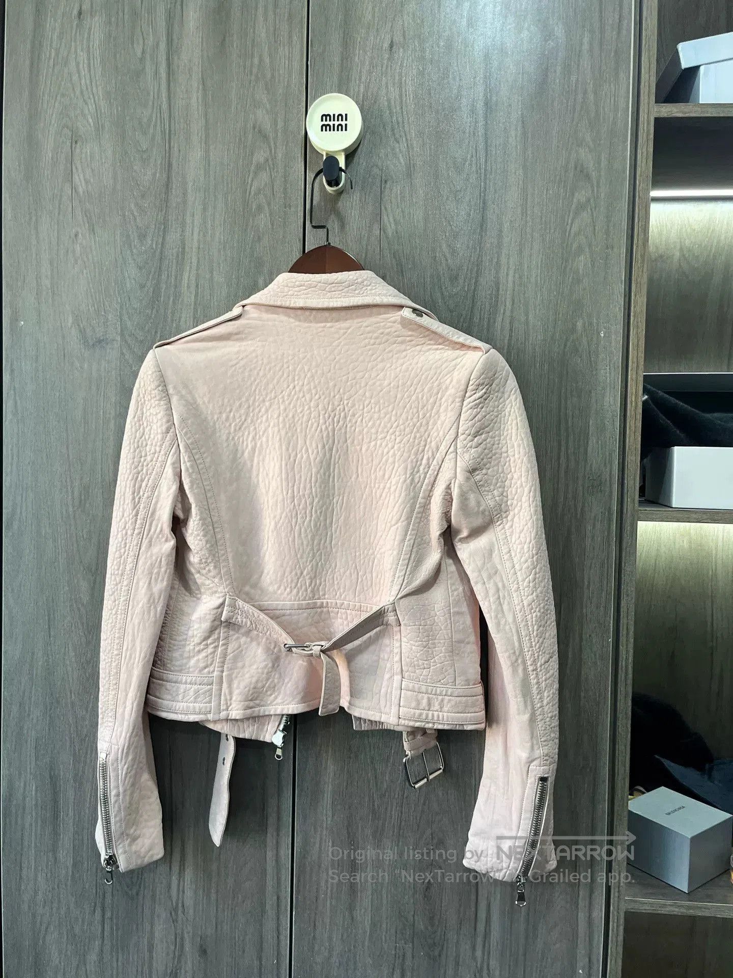Alexander McQueen Alexander McQueen Pink Embossed Biker Jacket. Size S / US 4 / IT 40 - 6 Thumbnail
