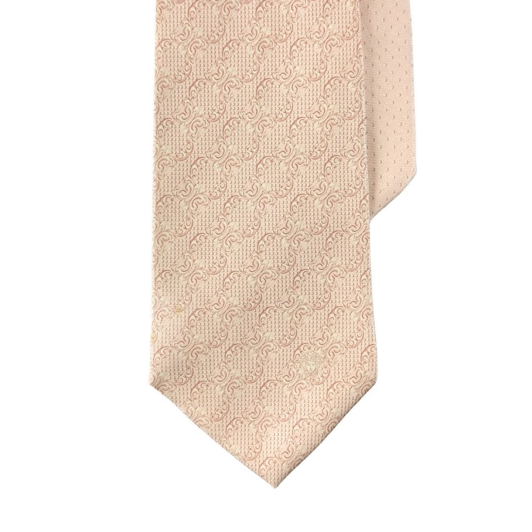 Versace Silk Tie Pink Color Striped Baroque Size ONE SIZE - 1 Thumbnail