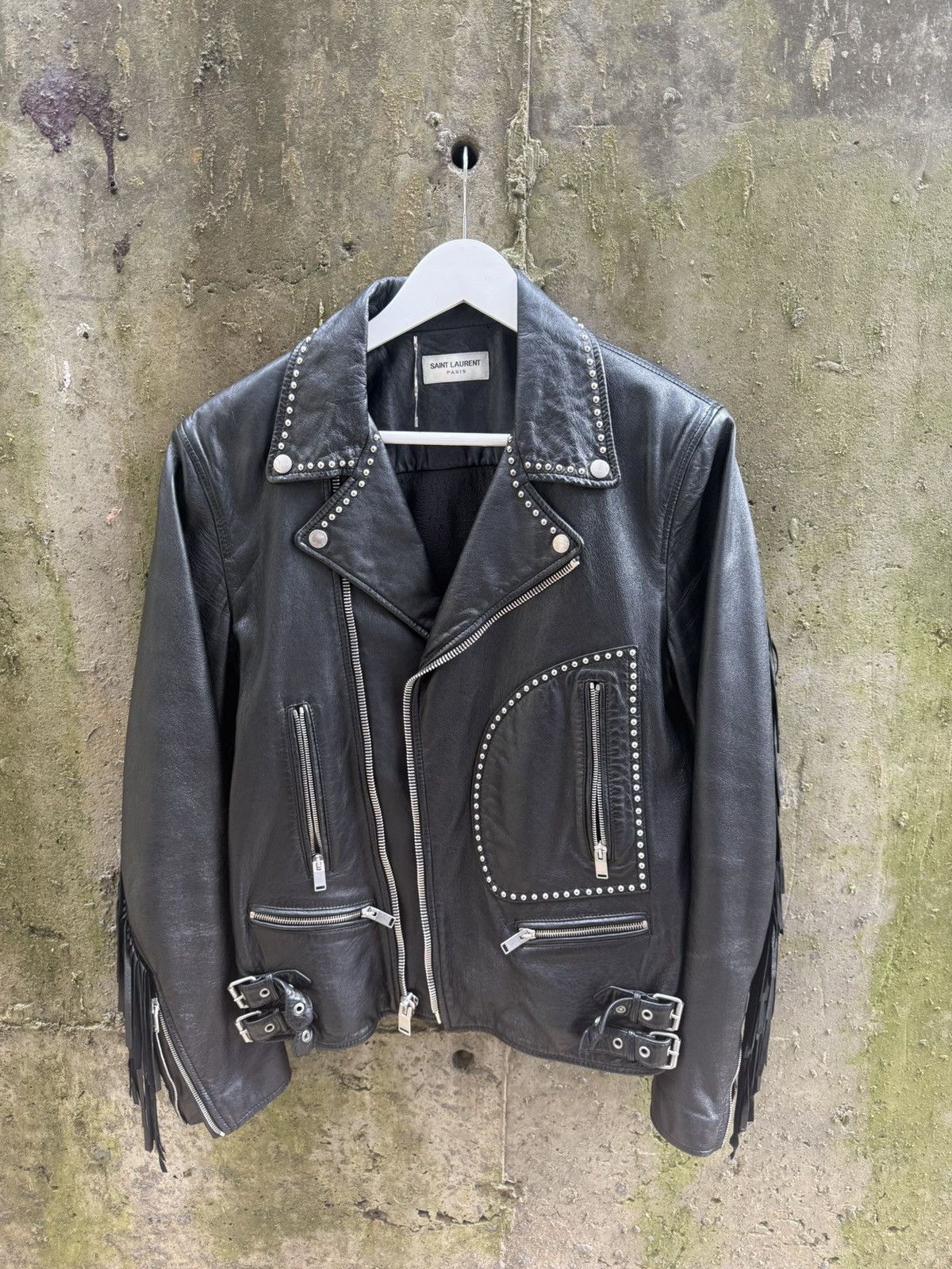 Saint Laurent Paris AW15 Saint Laurent Studded Fringe Leather Jacket Size US L / EU 52-54 / 3 - 1 Thumbnail