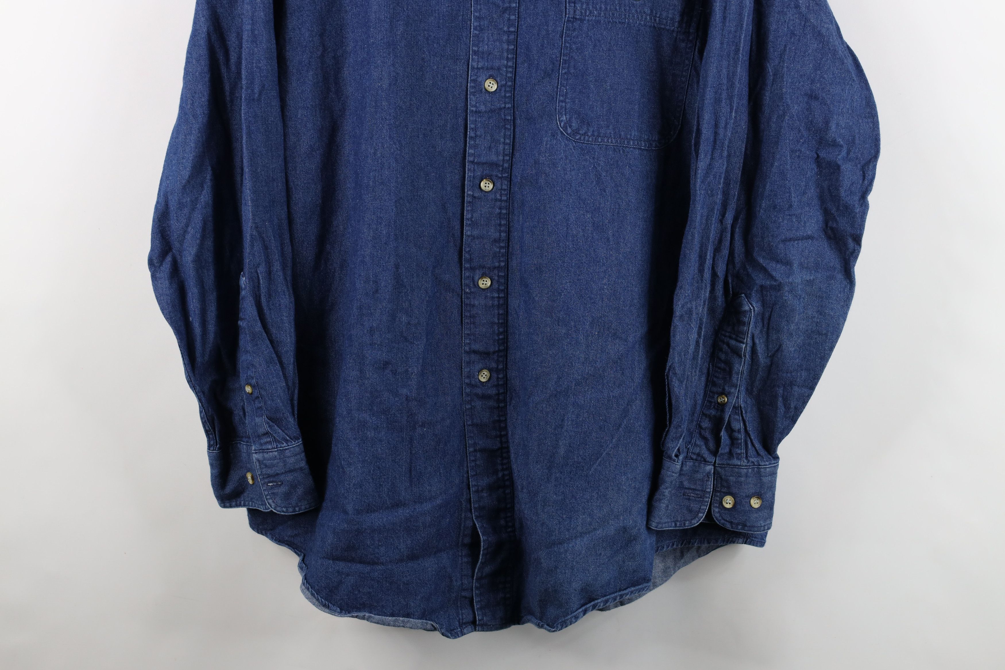 Vintage Vintage 90s Streetwear Collared Denim Jean Button Shirt Size US M / EU 48-50 / 2 - 3 Thumbnail