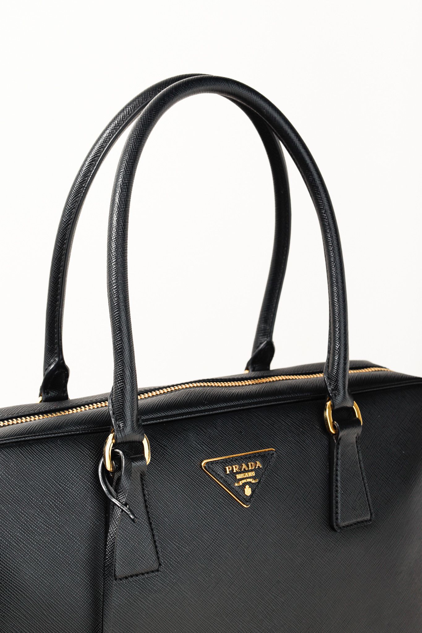 Prada Prada Black Saffiano-Leather Top-Handle Briefcase Size ONE SIZE - 7 Thumbnail