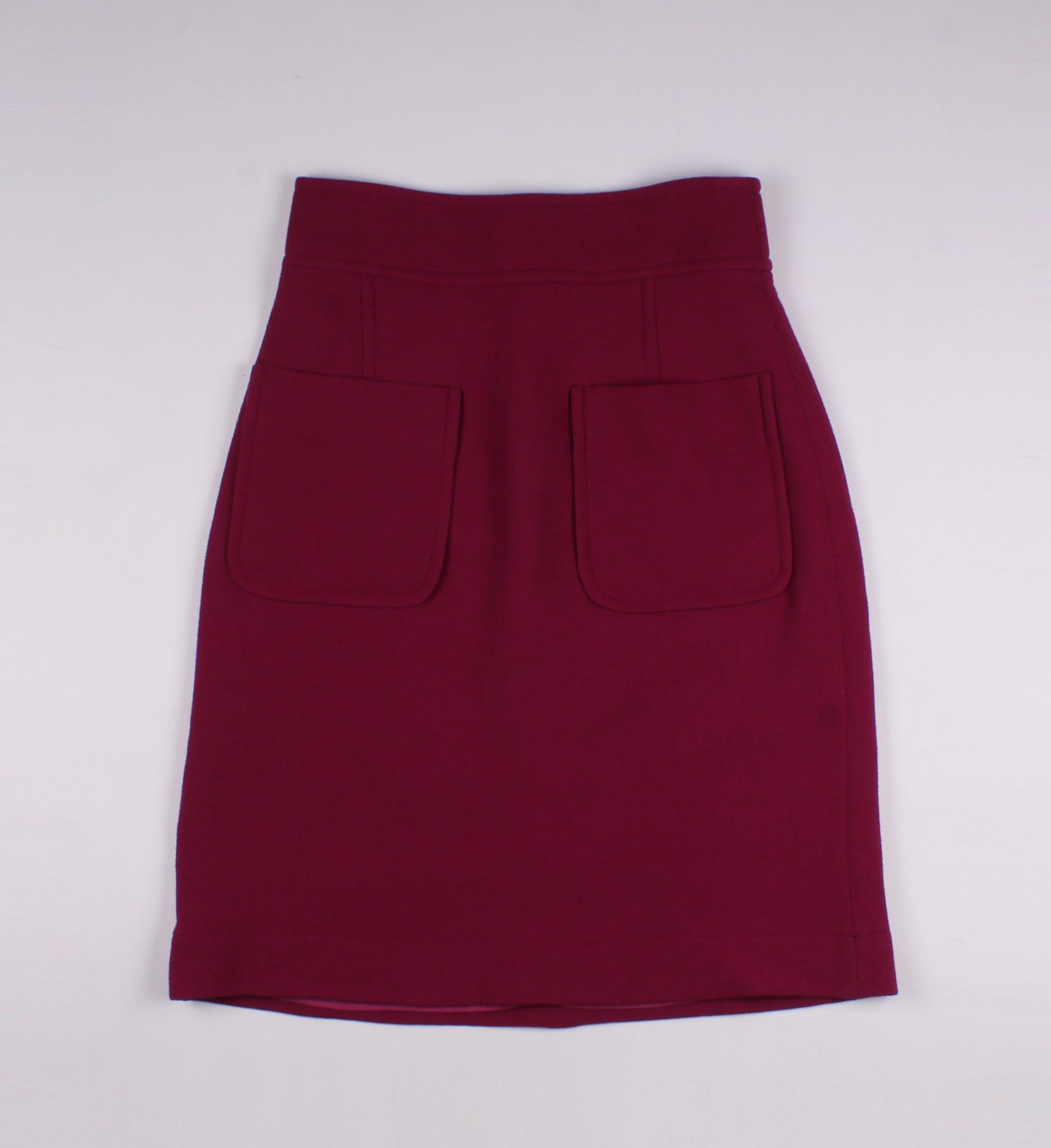 Valentino Red Valentino A - Line Raspberry Wool Skirt Size 28" / US 6 / IT 42 - 4 Thumbnail