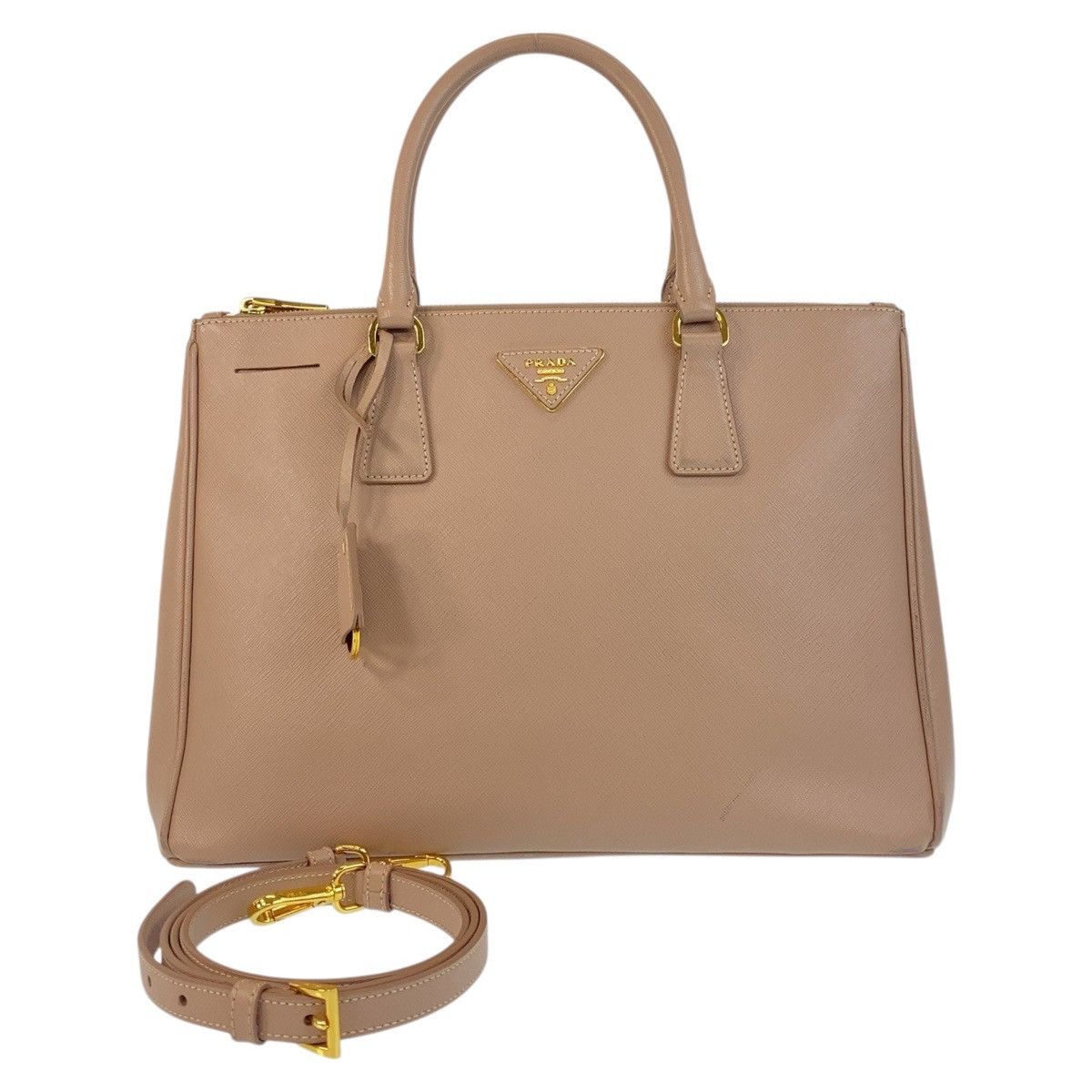 Prada Prada Galleria Saffiano 2Way Bag Leather Shoulder Bag in Beige, Women's