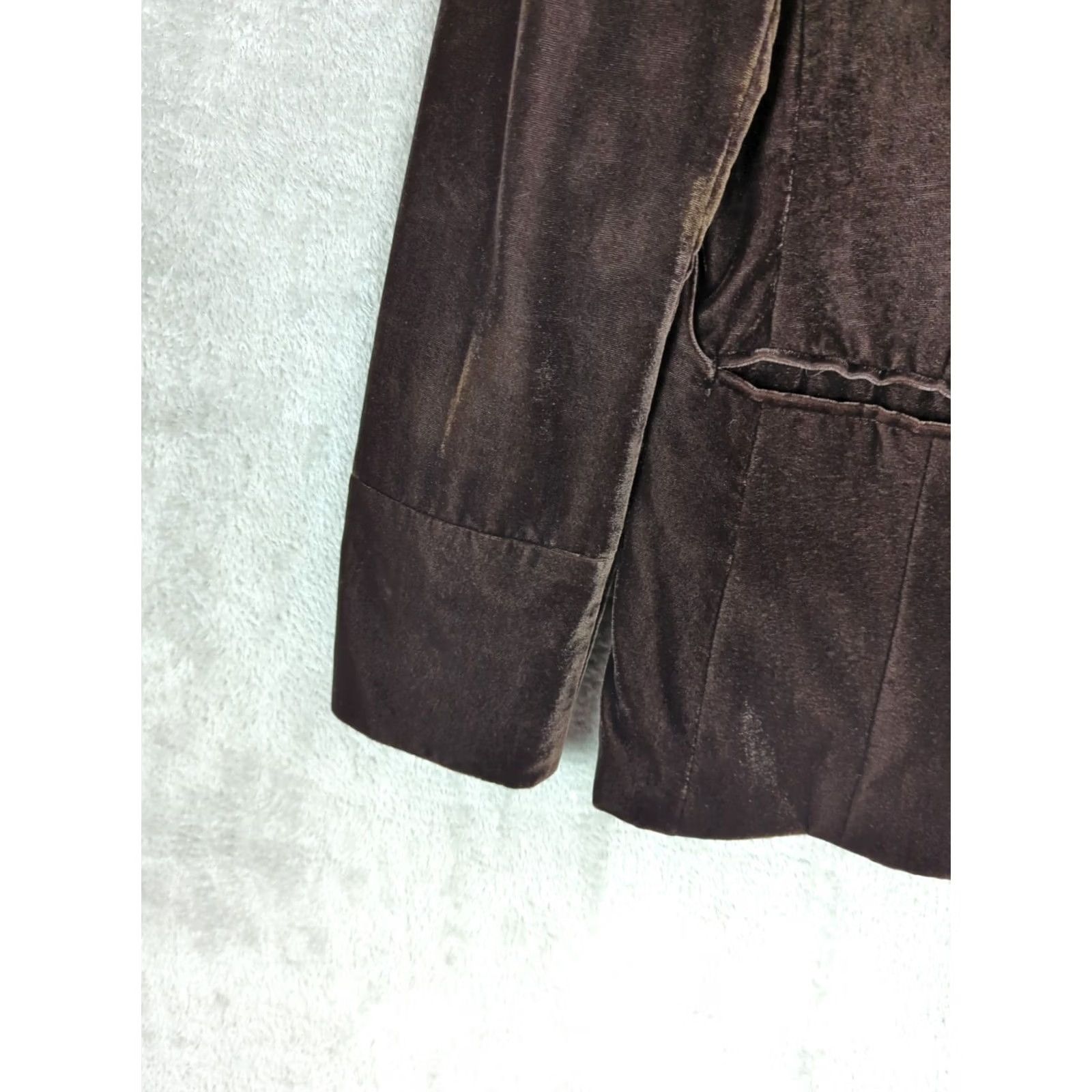 Apt. 9 VINTAGE Apt 9 dark brown velvet embroidered blazer jacket Womens 16 whimsy goth fairycore Size XXL / US 16-18 / IT 52-54 - 5 Thumbnail