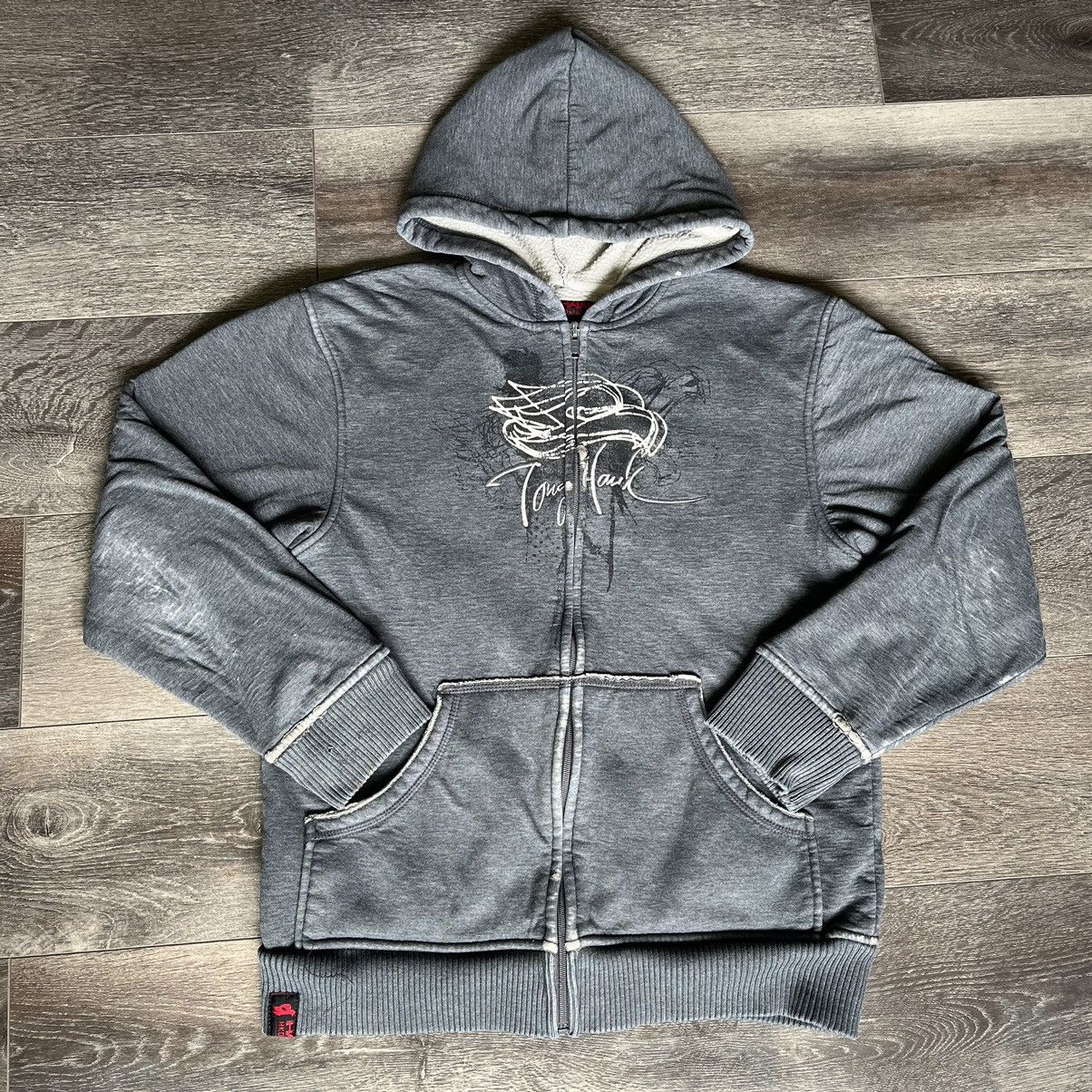 Hawk Vintage 2000s Tony Hawk Affliction Style Lined Zip Up Hoodie Size US S / EU 44-46 / 1 - 1 Thumbnail
