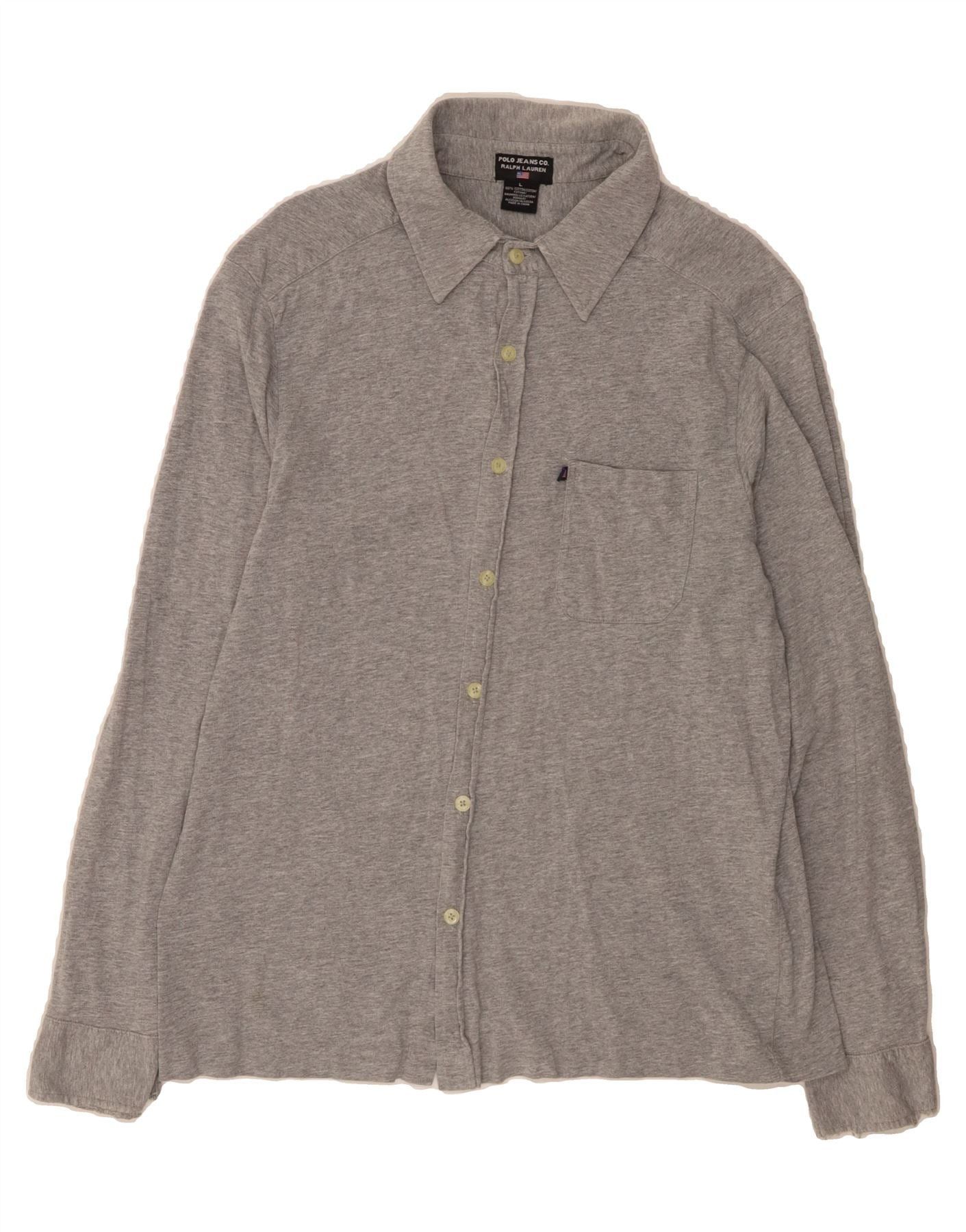 Polo Ralph Lauren Mens Shirt Large Grey Cotton Size US L / EU 52-54 / 3 - 1 Thumbnail