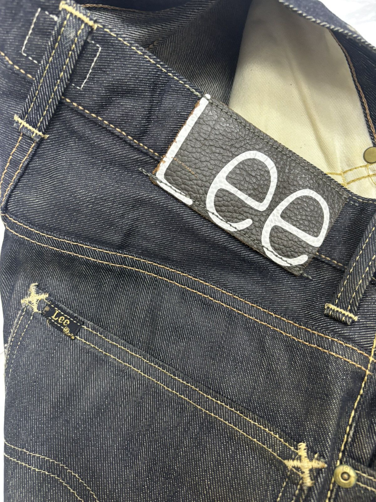 Lee 🔥LEE 101 BLACK JEANS SLIM STRAIGHT DISTRESSED JEAN Size US 29 - 9 Thumbnail