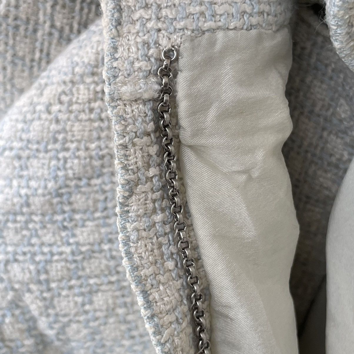 Chanel Chanel Light Blue/Beige Tweed Jacket Size L / US 10 / IT 46 - 16 Thumbnail