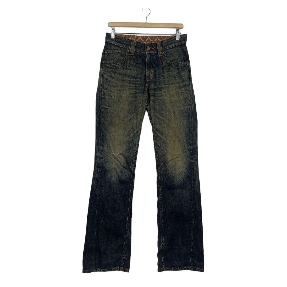 Edwin RUSTY🔥Edwin XV Bootcut Leather Pai Pocket Rusty Denim Jeans Size US 31 - 2 Thumbnail