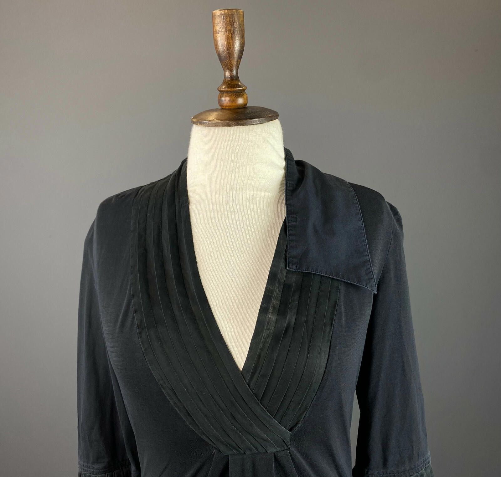 Designer Ladies Anne Fontaine Black V-Neck A-Line Dress Size 38 Size M / US 6-8 / IT 42-44 - 2 Thumbnail