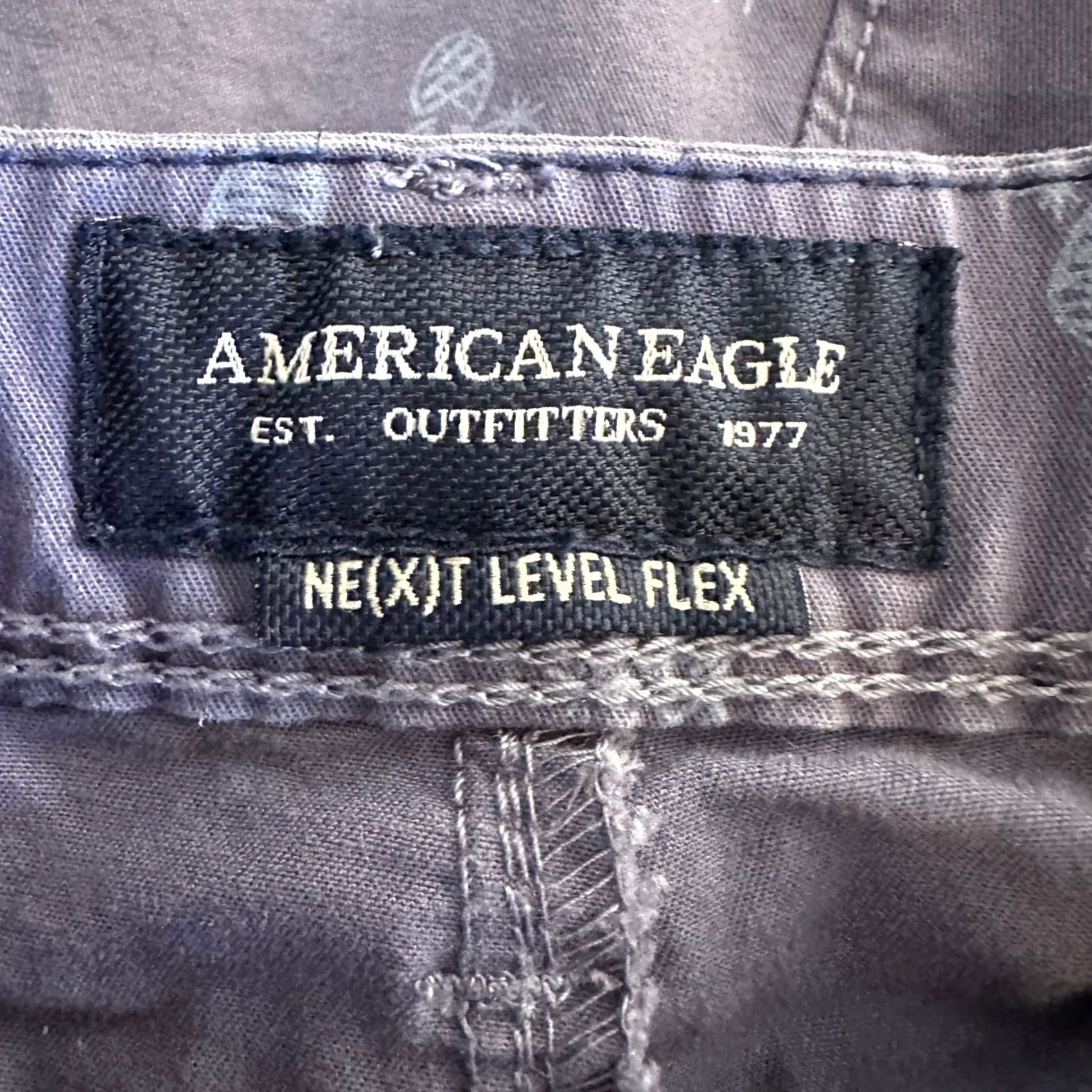 American Eagle Outfitters American Eagle Mens Ne(x)t Level Flex Pineapple Chino Shorts Gray Purple 36 8in Inseam 5-Pocket Floral Classic Casual Travel Summer Men Stocks Mens Size US 36 / EU 52 - 6 Thumbnail