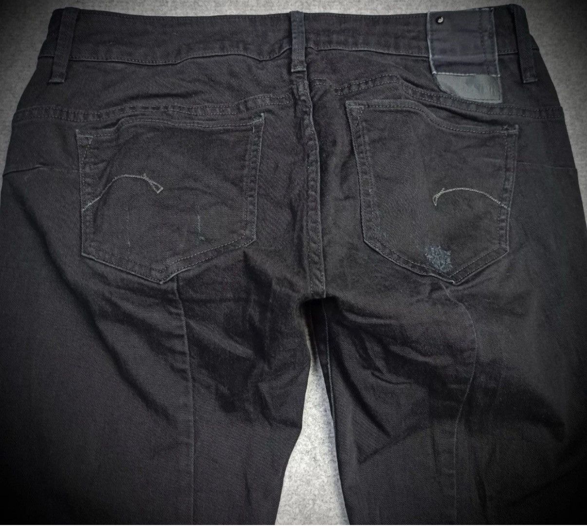 G-Star × Pharrell G-Star Raw Midge Sculpted LW Skinny Biker Jeans Blue & Black Size 31" - 5 Thumbnail