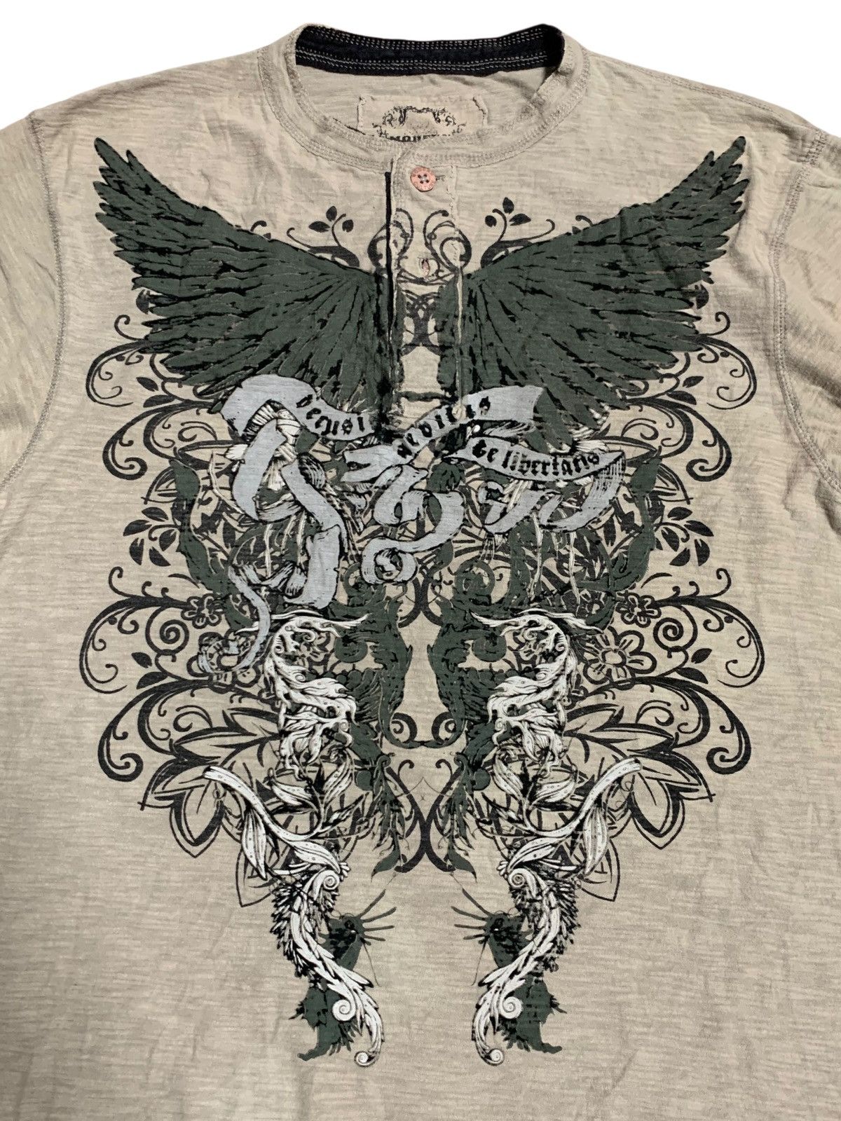 If Six Was Nine Modern Culture Grey Henley Tshirt Size US XL / EU 56 / 4 - 2 Thumbnail