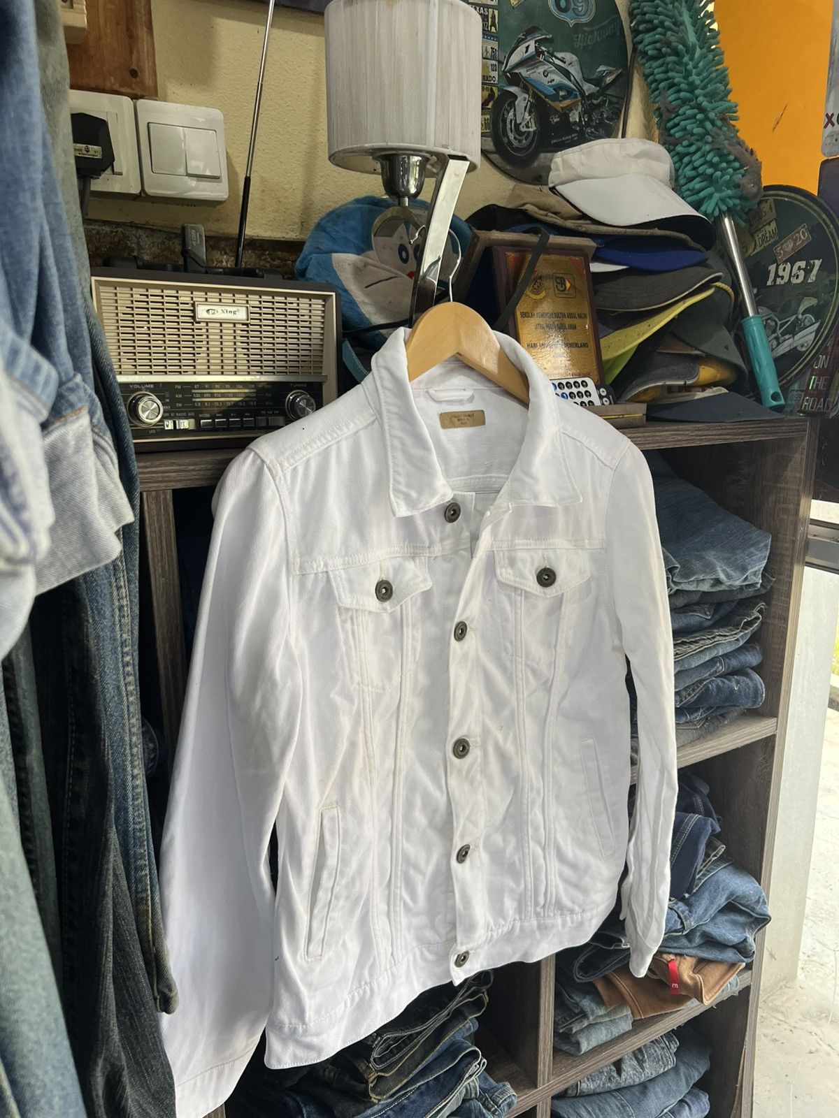 Japanese Brand 🔥White Heart Market Denim Jacket Size S / US 4 / IT 40 - 10 Thumbnail