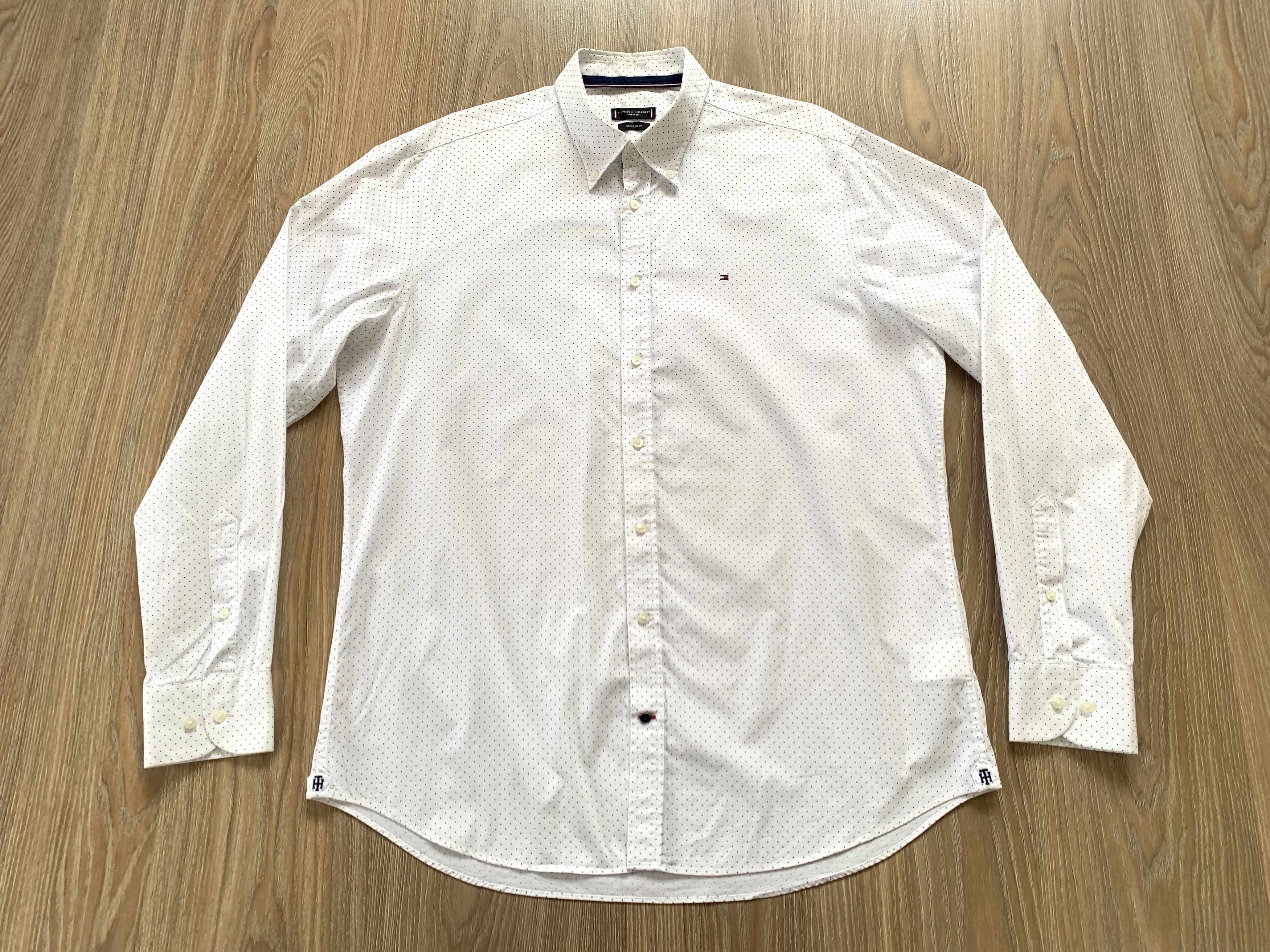 Tommy Hilfiger Tommy Hilfiger Tailored Regular Fit White Cotton Shirt Size US M / EU 48-50 / 2 - 2 Thumbnail