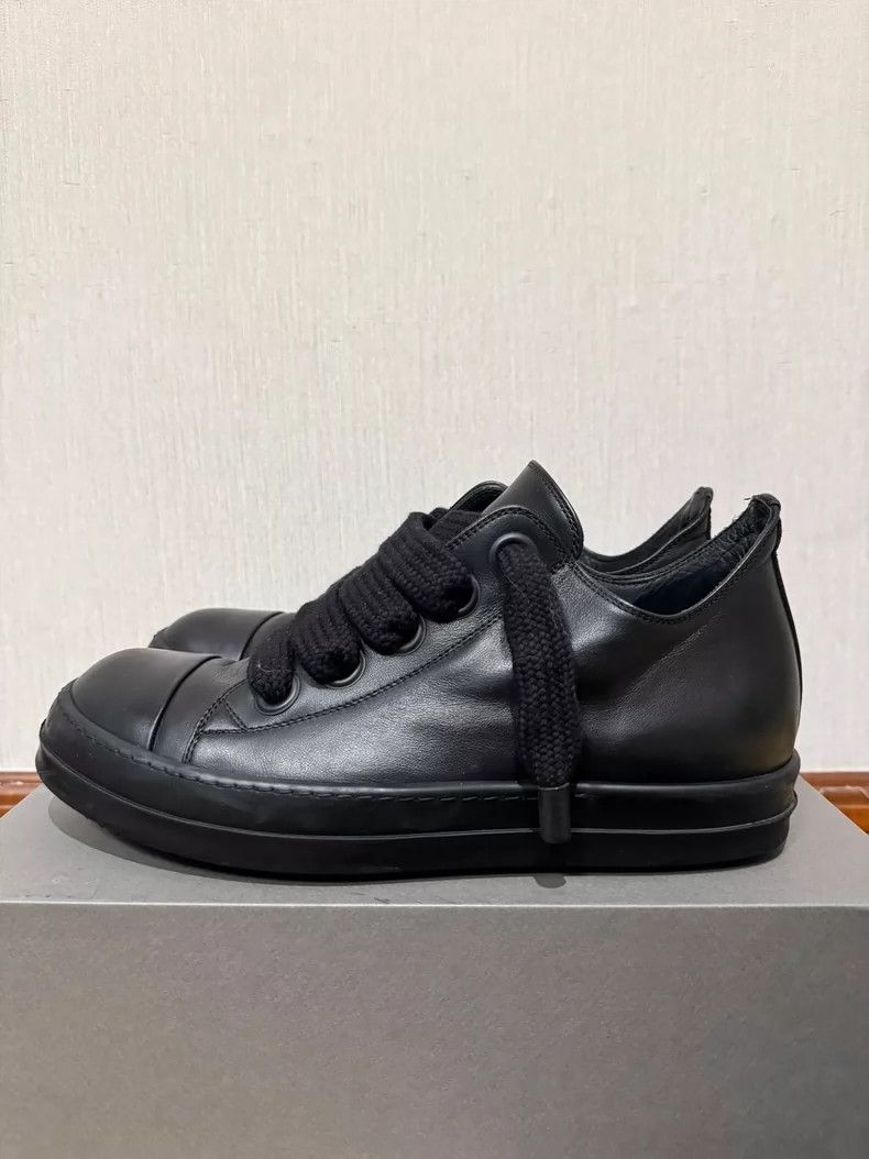 Rick Owens Rick Owens Black Leather Low Top Sneakers Size US 10.5 / EU 43-44 - 1 Thumbnail