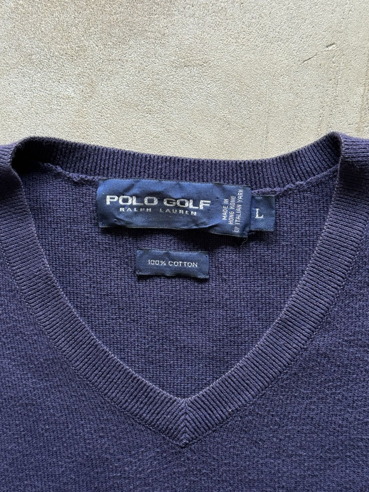 Polo Ralph Lauren Vintage Polo Ralph Lauren Gold V-neck Pullover Sweater Size US L / EU 52-54 / 3 - 4 Thumbnail