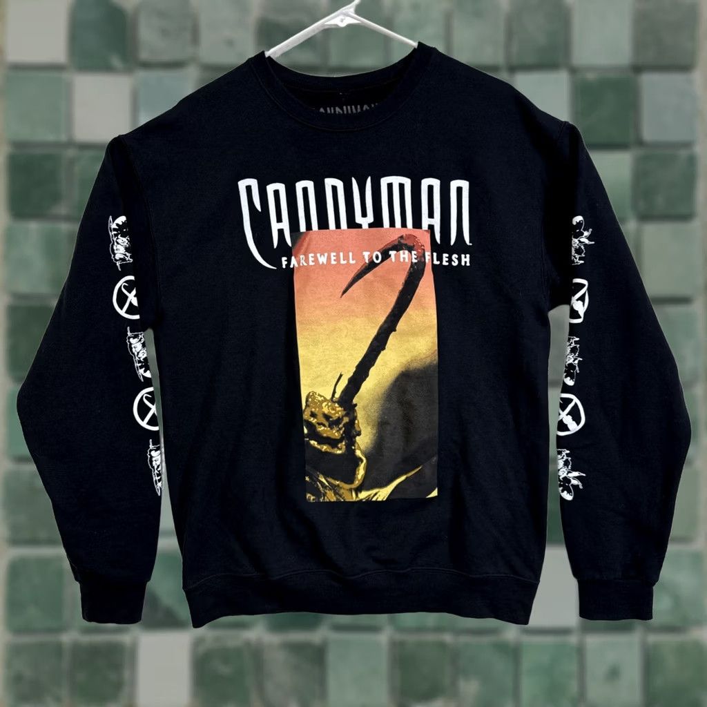 Vintage VINTAGE Candyman Farewell To The Flesh Pullover Crewneck Sweatshirt Mens Size M Black Cotton Polyester Fleece Goodie Two Sleeves Size US M / EU 48-50 / 2 - 1 Thumbnail