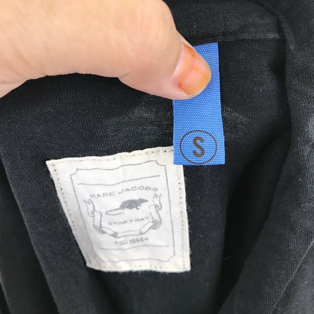 Vtg MARC JACOBS Stinky Rat Plain Black Polo Tee Shirt