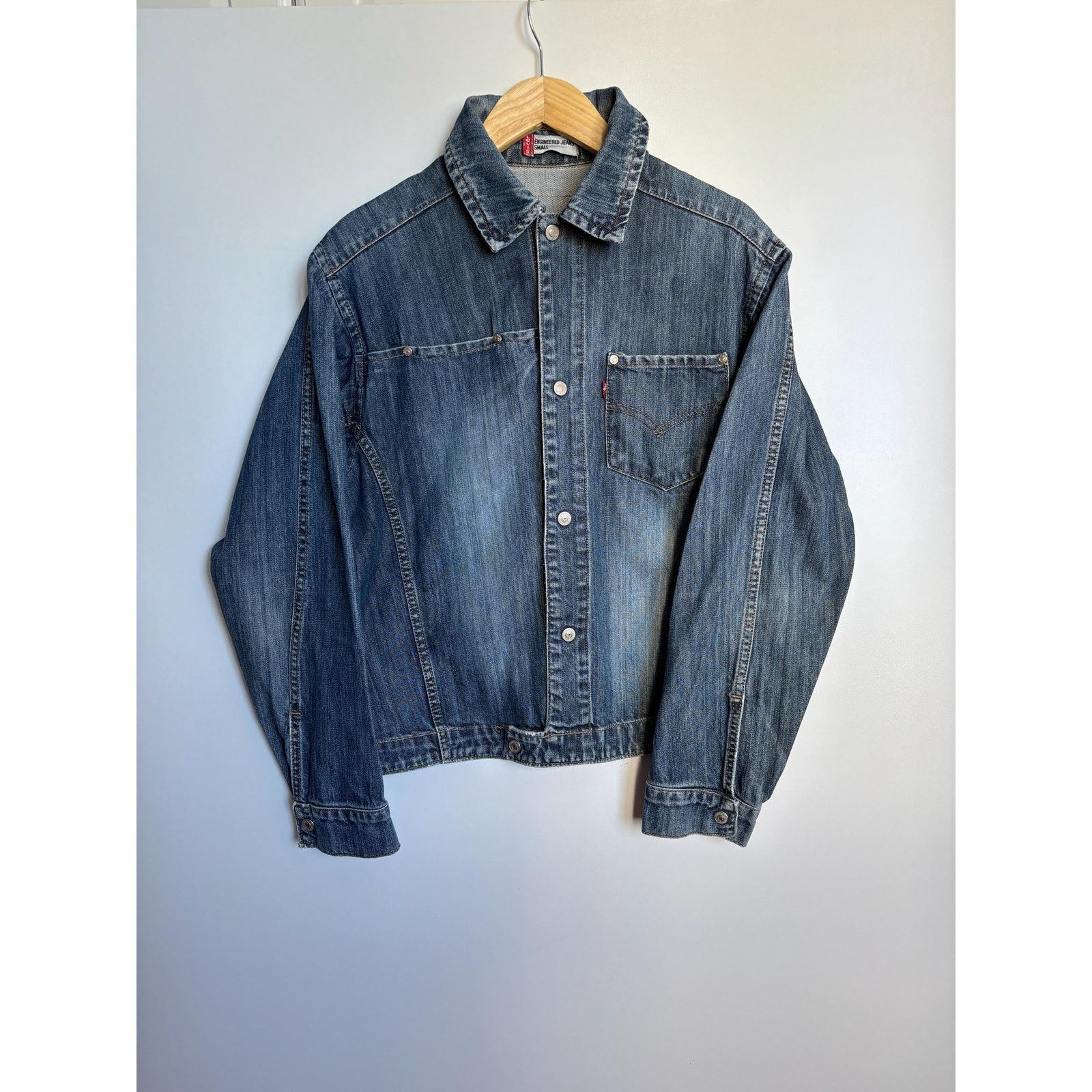 Japanese Brand × Levi's × Levi's Vintage Clothing Vintage Levi's Engineered Small Twisted Denim Jacket Y2K Size US S / EU 44-46 / 1 - 1 Thumbnail