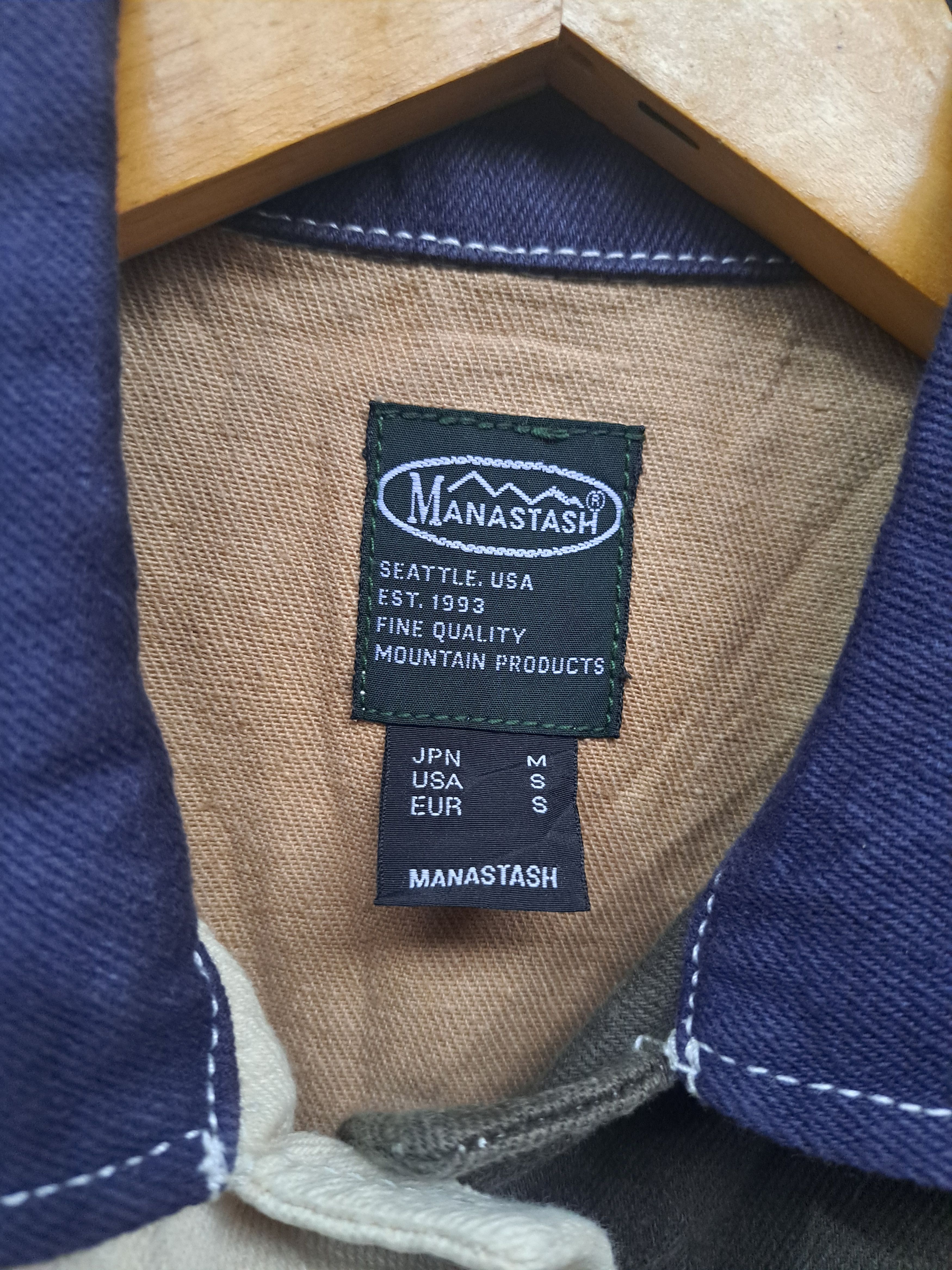 Japanese Brand Manastash Hemp Chore Jacket Colorblock Mens Small USA Size US S / EU 44-46 / 1 - 5 Thumbnail