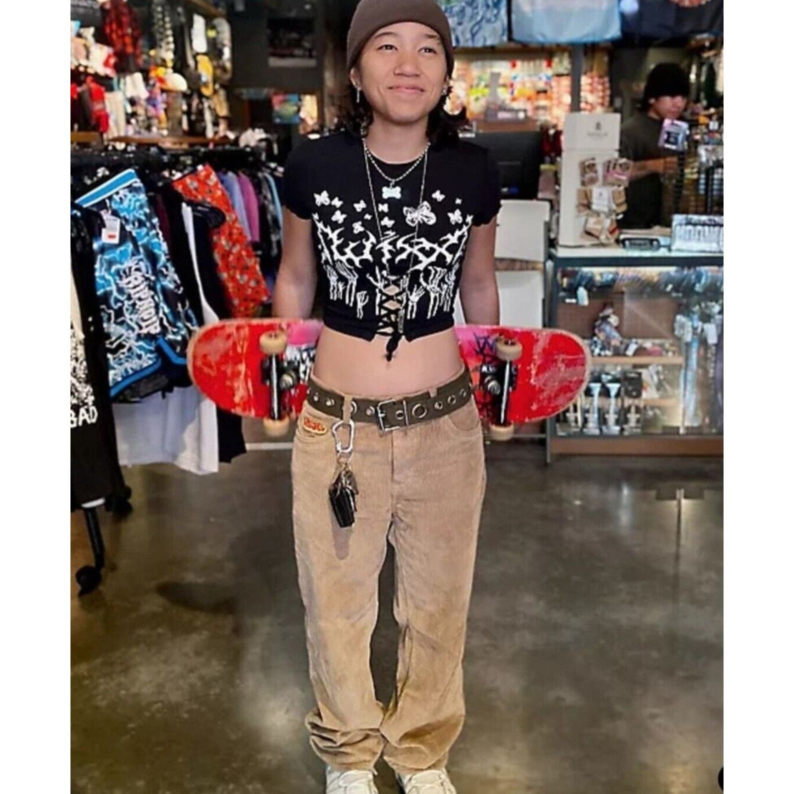Empyre Empyre Relax 28 Corduroy Skate Loose Embroidered Grunge Y2k Size US 28 / EU 44 - 2 Thumbnail