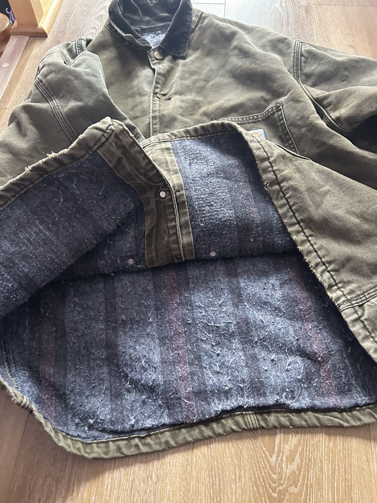 Carhartt Vintage Carhartt Jacket Men 46 C01 BLK Canvas Chore Blanket Size US XXL / EU 58 / 5 - 18 Thumbnail