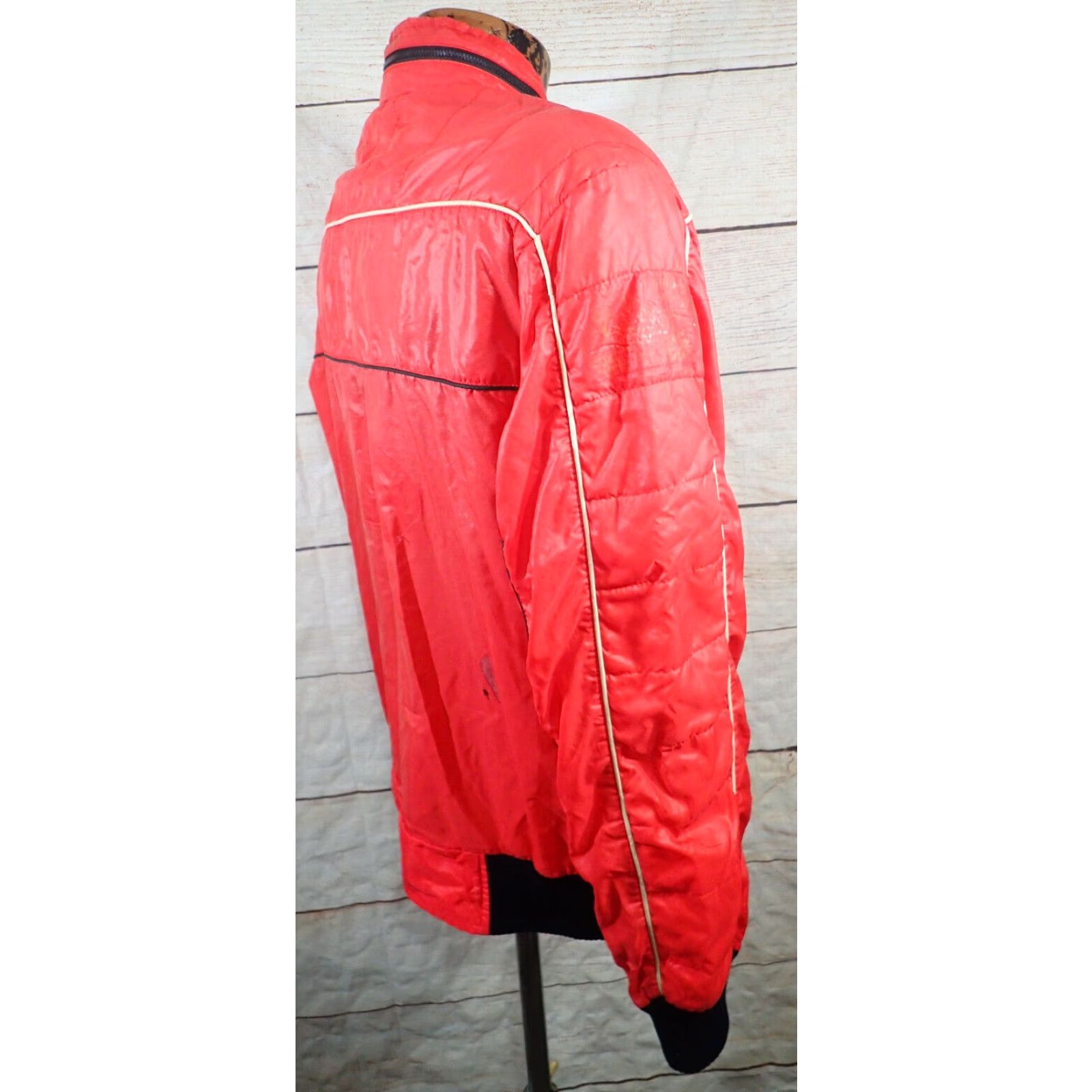 Vintage VINTAGE 70s Style Auto Competition Racing Satin Jacket Windbreaker 1 World Champion Red Large Men's Size US L / EU 52-54 / 3 - 4 Thumbnail