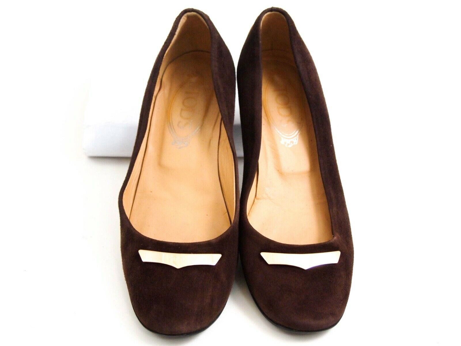 Tod's Tod's Low Heel Pumps Brown Suede Womens US 6 EU 36 Size US 6 / IT 36 - 3 Thumbnail