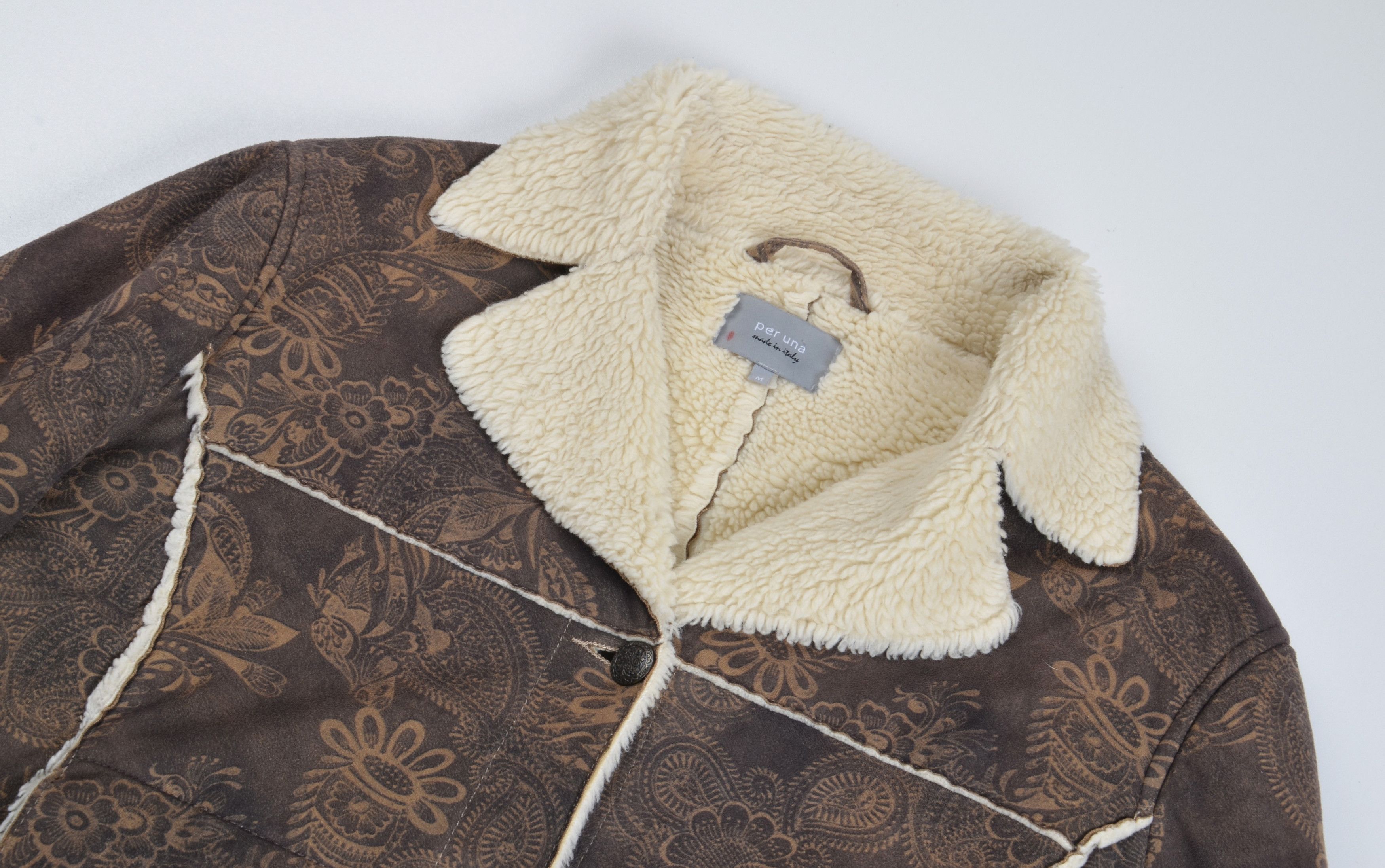 Vintage Per Una Vintage Y2K Boho Floral Faux Shearling Jacket Size M / US 6-8 / IT 42-44 - 6 Thumbnail