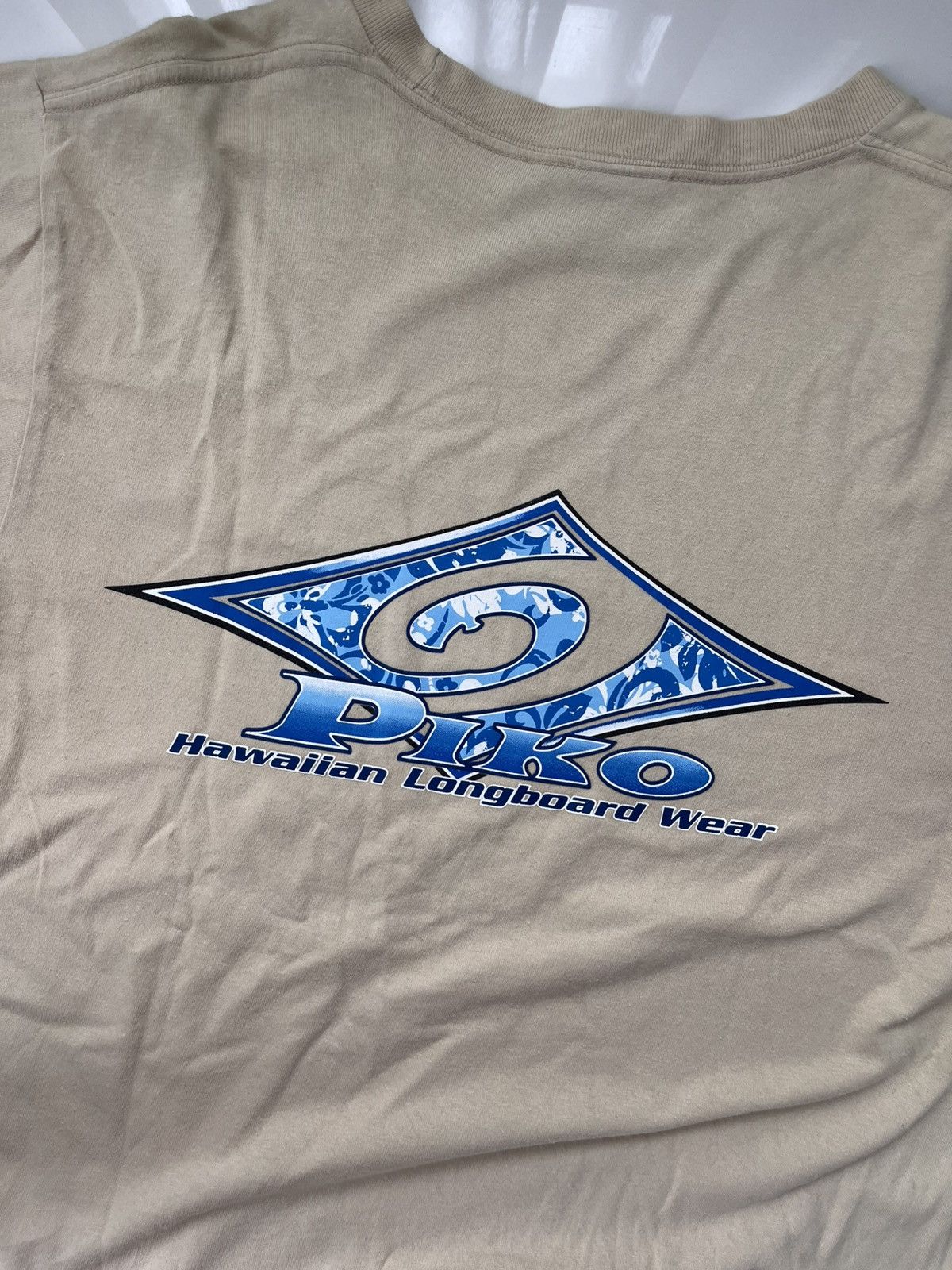 Japanese Brand 90’s PIKO HAWAIIAN LONGBOARD WEAR RARE BIG LOGO SURF TEE Y2K Size US M / EU 48-50 / 2 - 9 Thumbnail