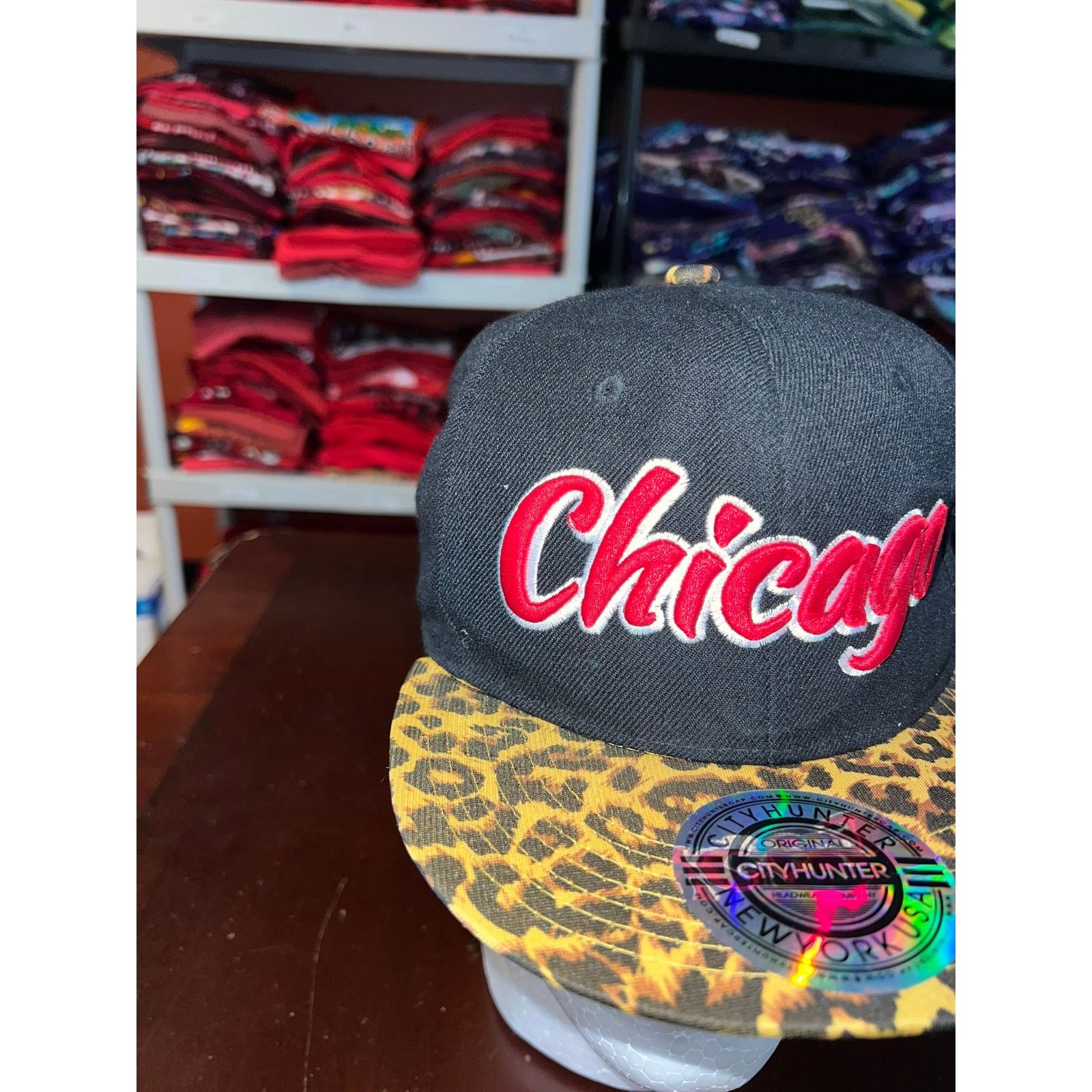 City Hunter Chicago Hat City Hunter Original Black Snapback Cap Headwear Size ONE SIZE - 2 Thumbnail