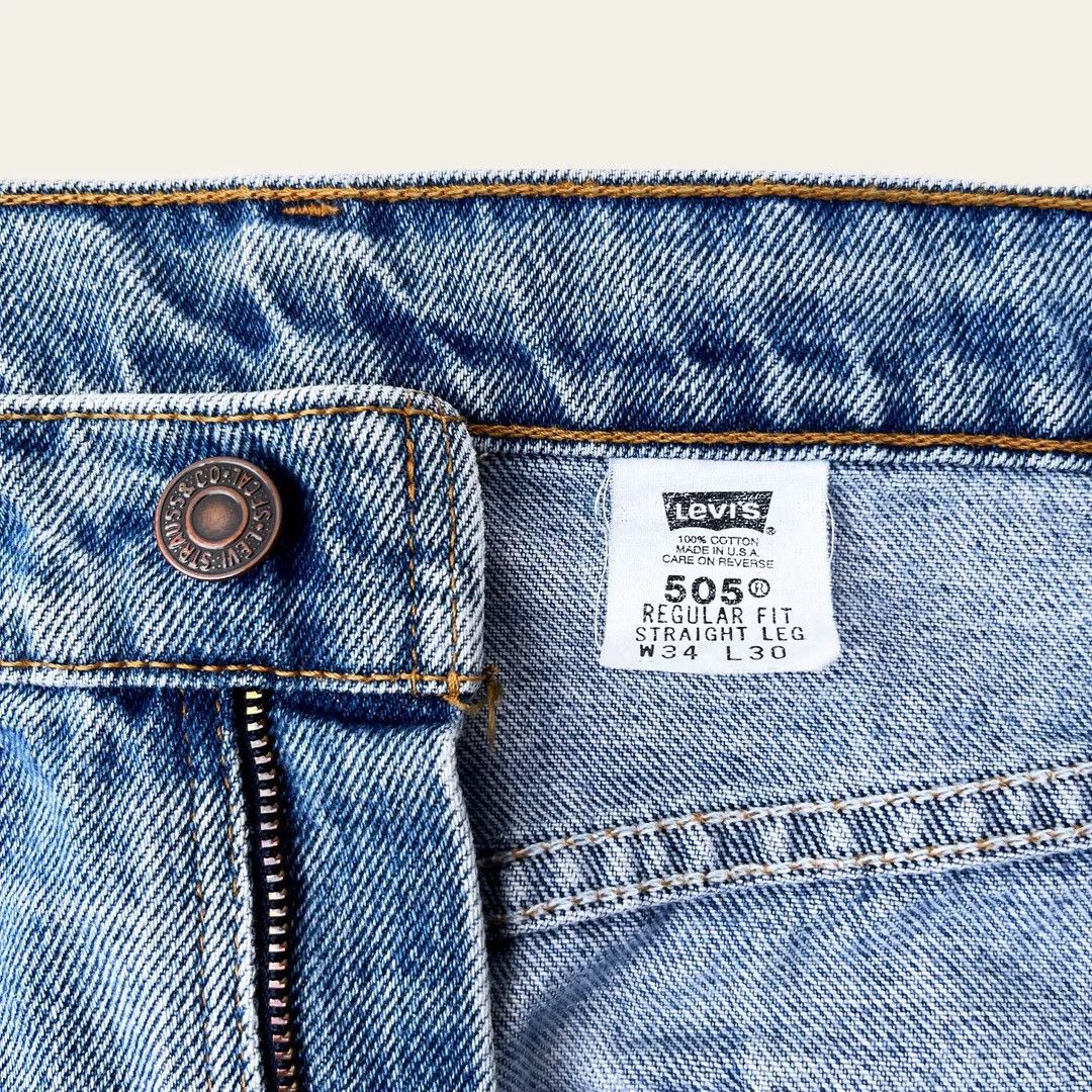 Levi's × Vintage Levi’s 505 1990 90s Vintage W33 Straight Blue Denim Jeans Size US 33 - 4 Thumbnail