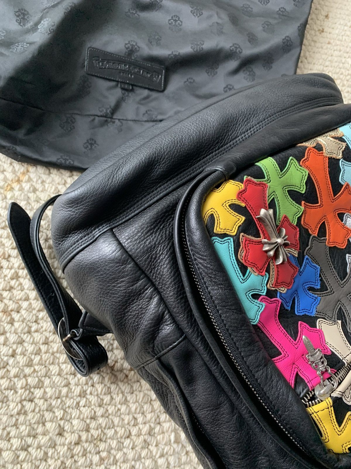 Chrome Hearts CHROME HEARTS Black Leather Backpack Size ONE SIZE - 14 Thumbnail