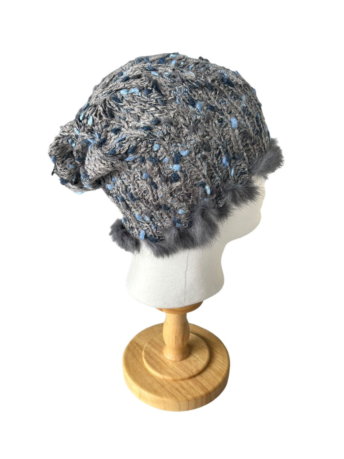 14th Addiction × Japanese Brand Punk Bondage Style Knitted fur Beanie Hats Size ONE SIZE - 4 Thumbnail