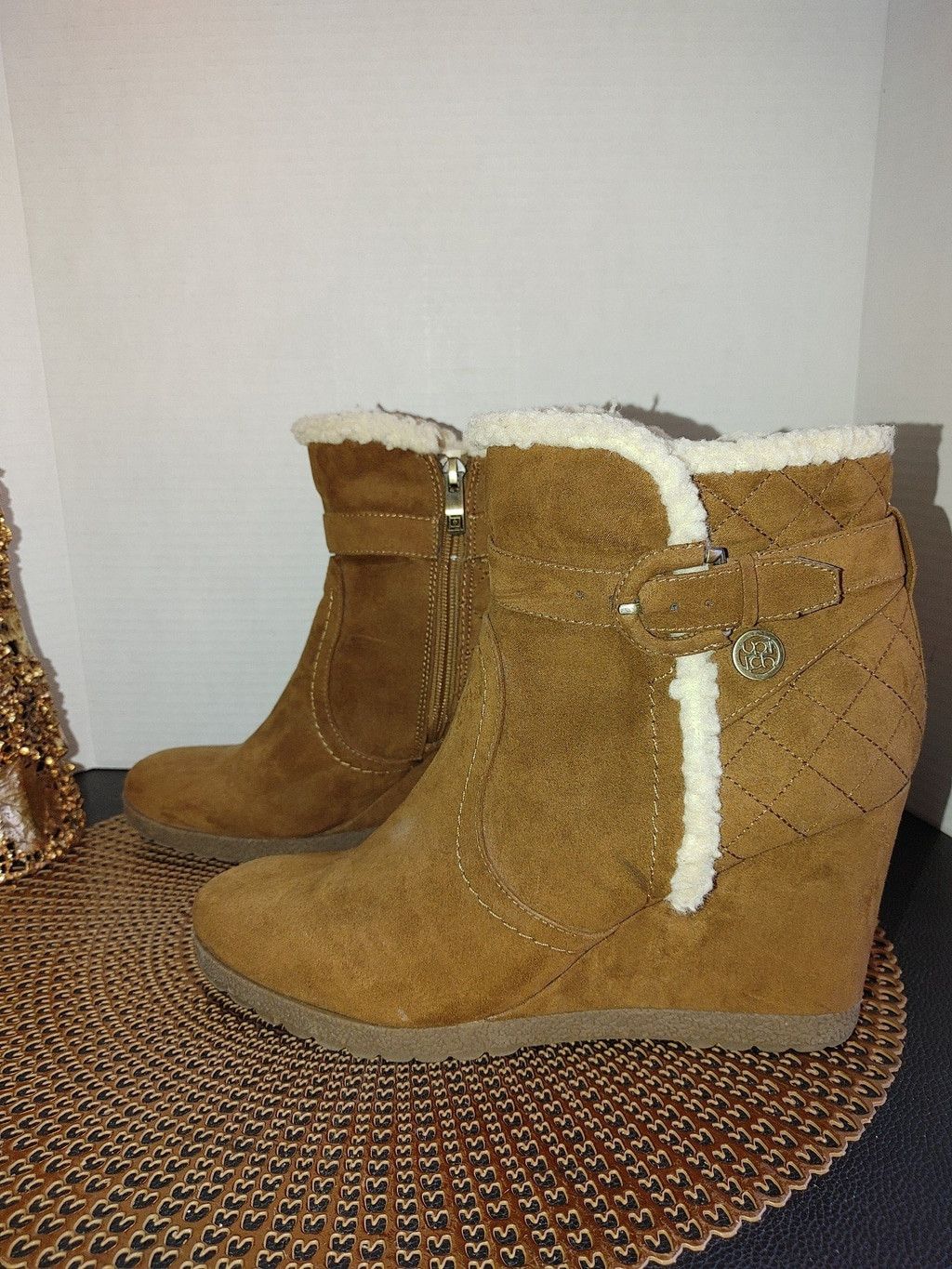 LIZ LISA Liz Claiborne Suede Wedge Ankle Booties Size 11M Size US 11 / IT 41 - 1 Thumbnail