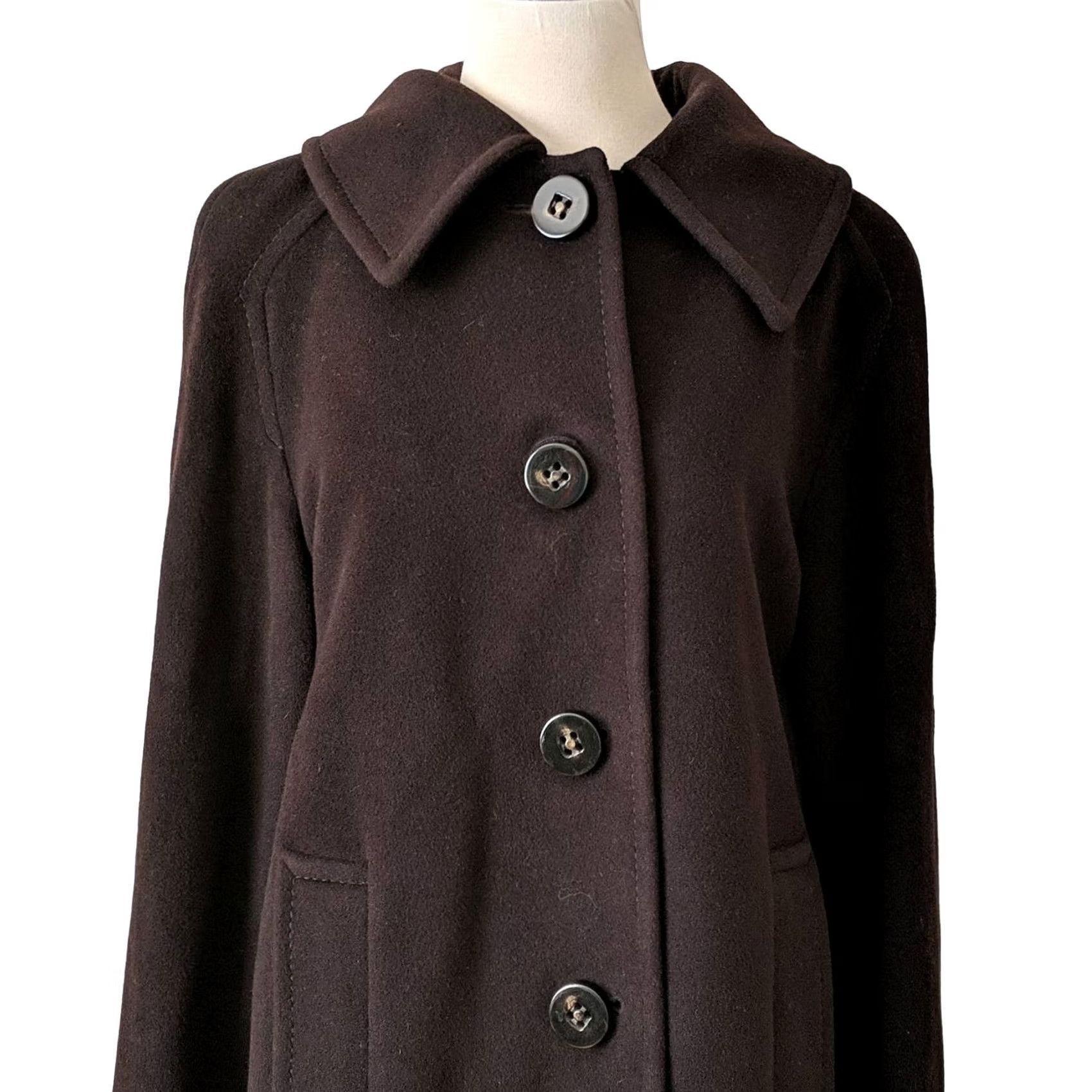 Vintage VINTAGE Saint Jacques Wool Angora Lambswool Brown Jacket Peacoat 40 France 10 US Coat Women Medium Brown 35" Length Size L / US 10 / IT 46 - 2 Thumbnail