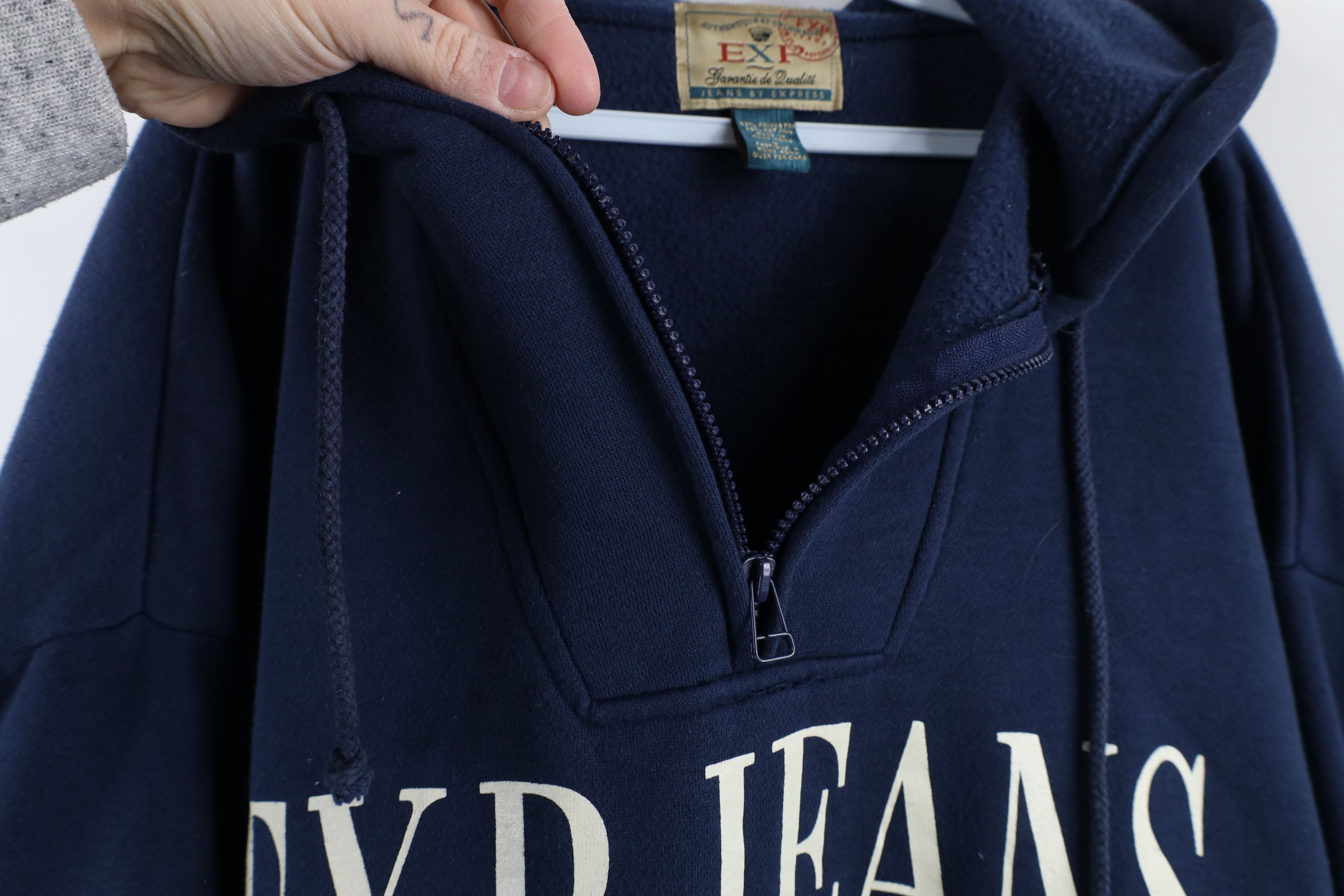 Vintage Vintage 90s Streetwear Fit Paris Half Zip Hoodie Sweatshirt Size L / US 10 / IT 46 - 6 Thumbnail
