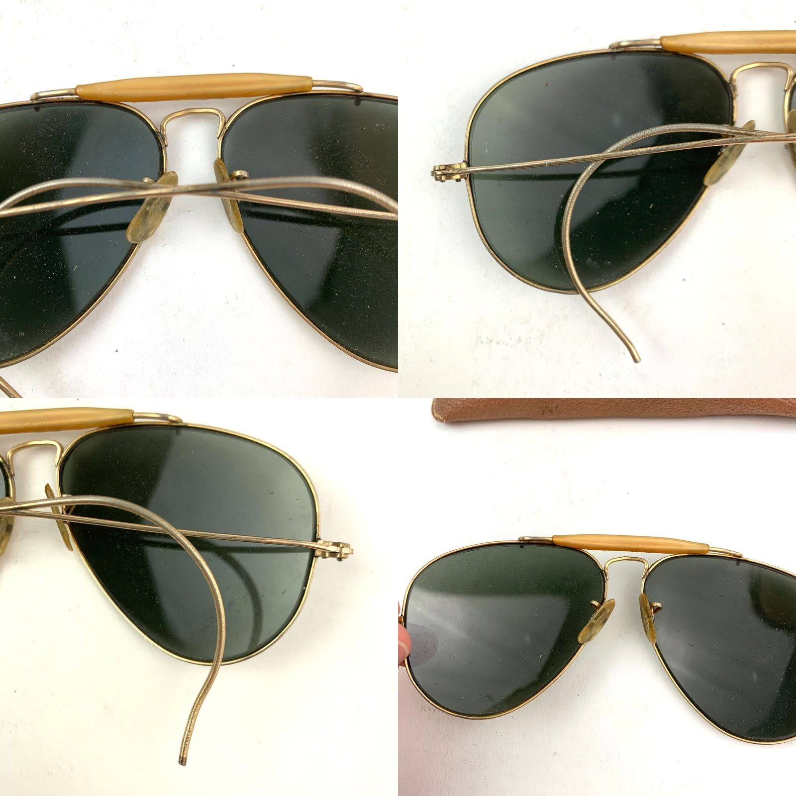 Vintage VINTAGE Ray-Ban Sunglasses Outdoorsman Gold Frames with Cable Arms Aviator Adult Unisex Men Women Gold Vintage B&L Included Size ONE SIZE - 8 Thumbnail