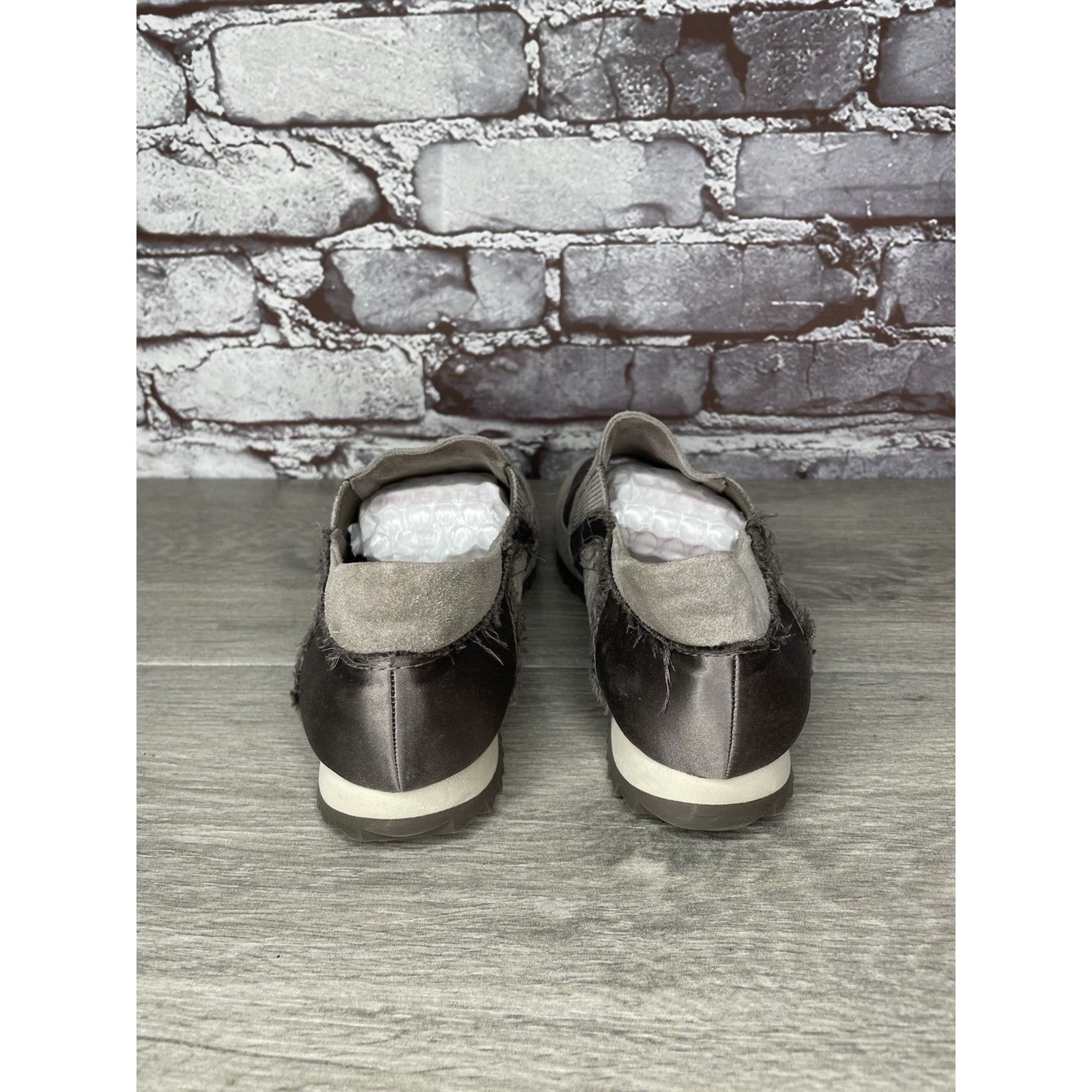 Pedro Garcia Pedro Garcia Silver Satin Gray Suede Lace Up Sneakers Women Size US 6.5 / IT 36.5 - 4 Thumbnail