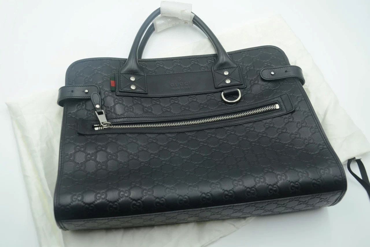 Gucci Gucci GG Supreme leather large black briefcase tote Size 42 - 1 Thumbnail