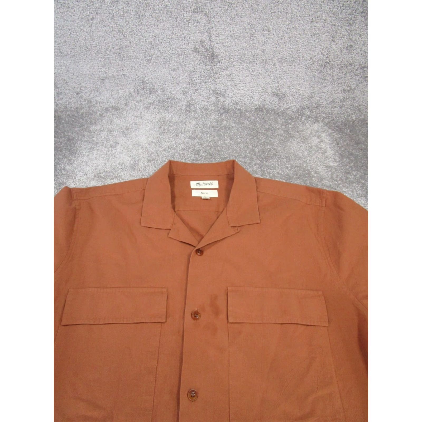 Madewell VINTAGE Madewell Shirt Mens XL Brown Button-Up Short Sleeve Collared Stains Mens Size US XL / EU 56 / 4 - 2 Thumbnail