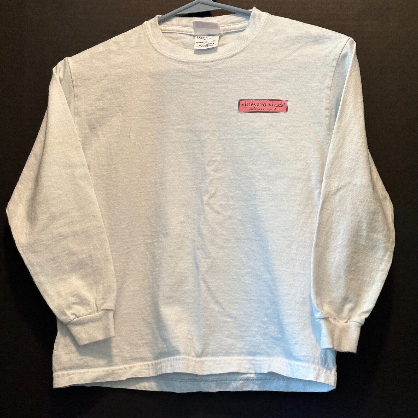 Vineyard Vines Vineyard Vines-"Tie One On" Long Sleeve White T-Shirt YTH M Size US S / EU 44-46 / 1 - 2 Thumbnail