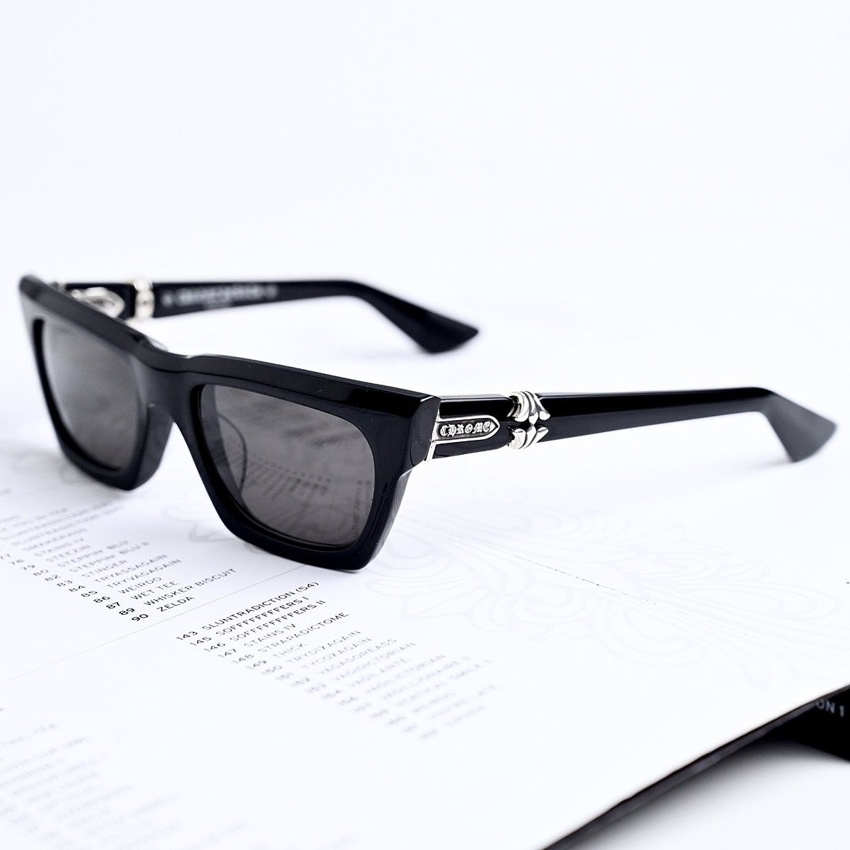 Chrome Hearts CHROME HEARTS CLITERALLY BLACK/SHINY SILVER SUNGLASSES Size ONE SIZE - 2 Thumbnail