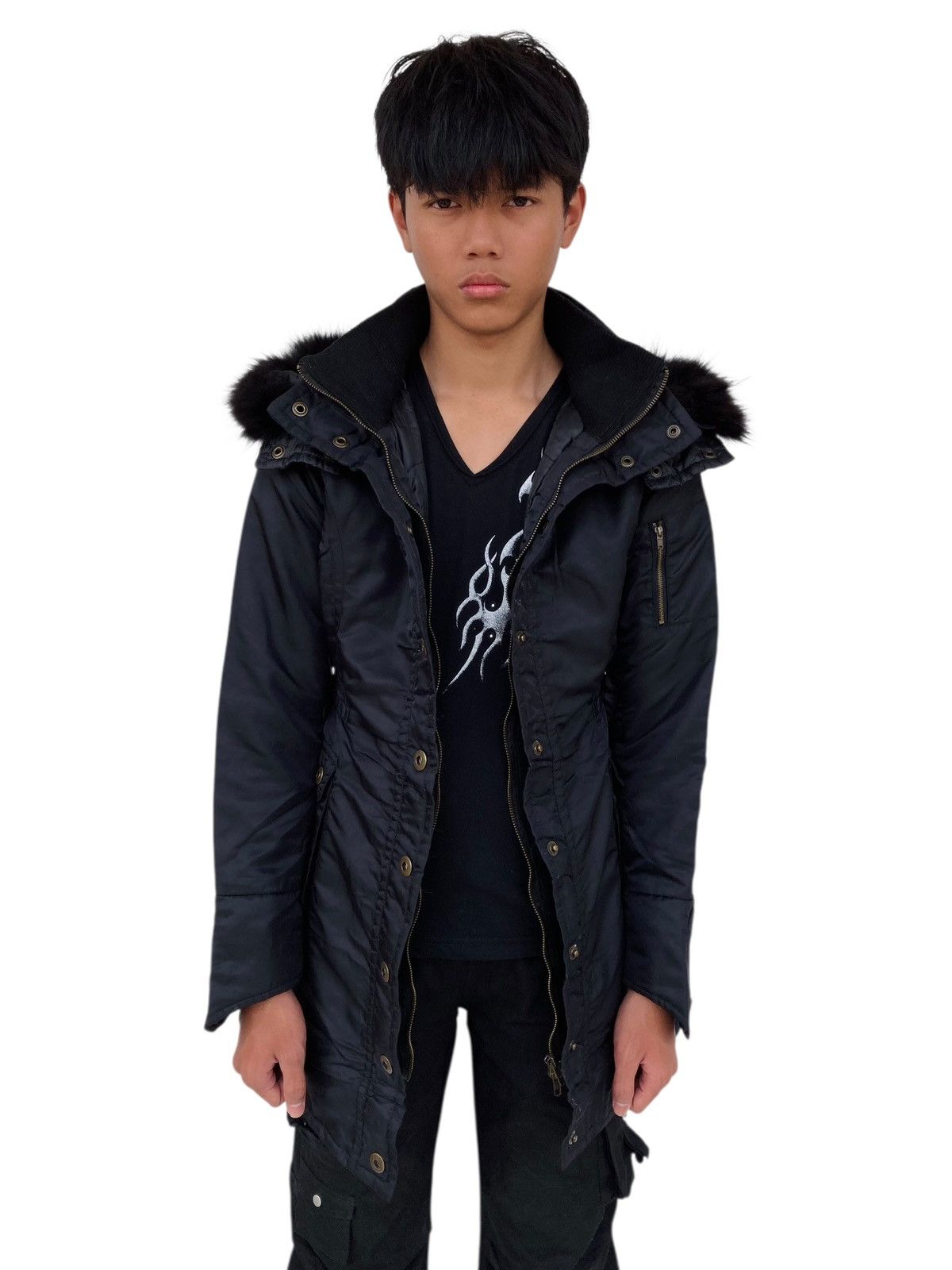 14th Addiction 2000s Lip Service - Fur Hoodie Parka Size US M / EU 48-50 / 2 - 4 Thumbnail