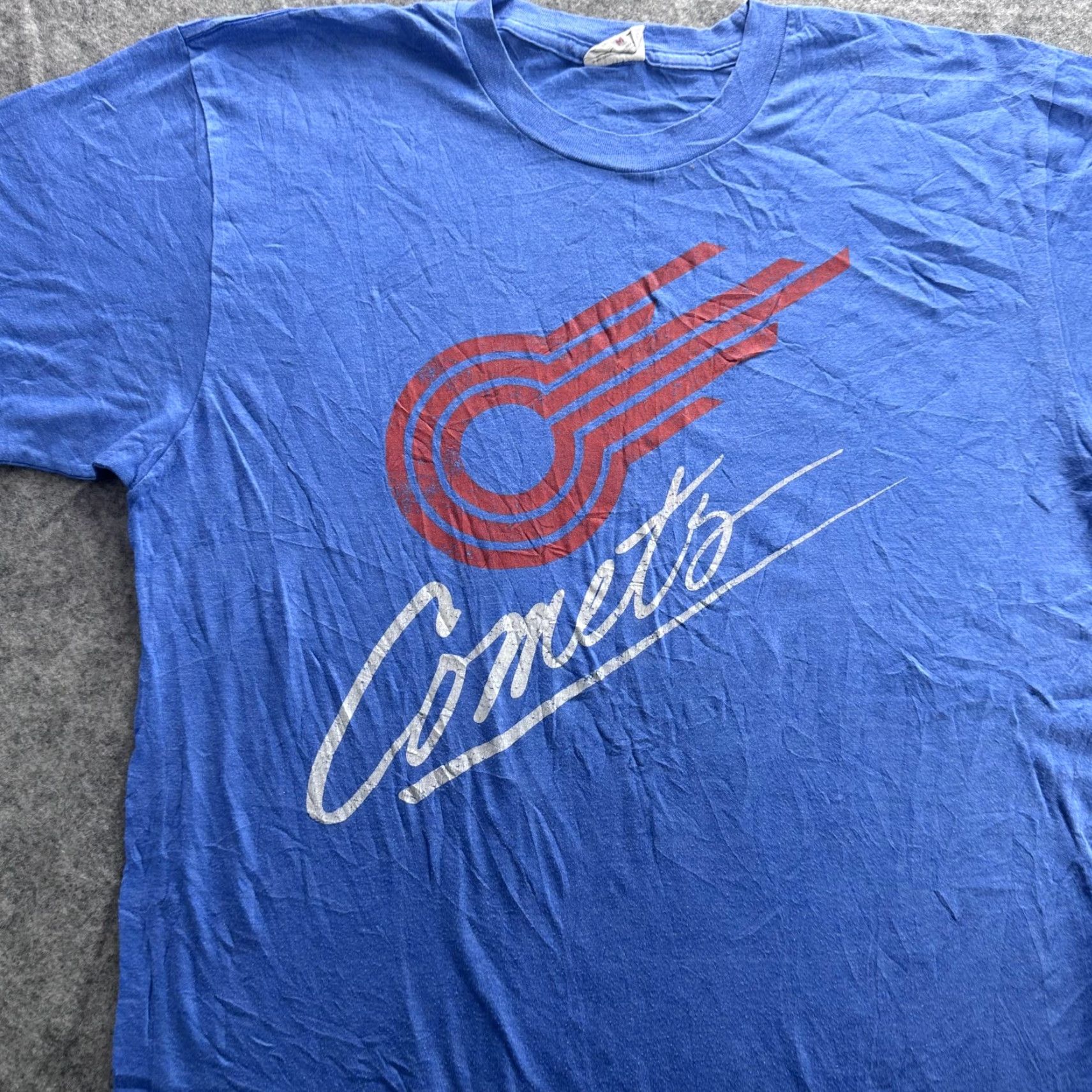 Vintage VINTAGE Charlie Hustle Shirt Mens Medium Blue Comets Graphic Made in USA Mens Medium Blue Comets Graphic T-Shirt Vintage Style Size US M / EU 48-50 / 2 - 2 Thumbnail
