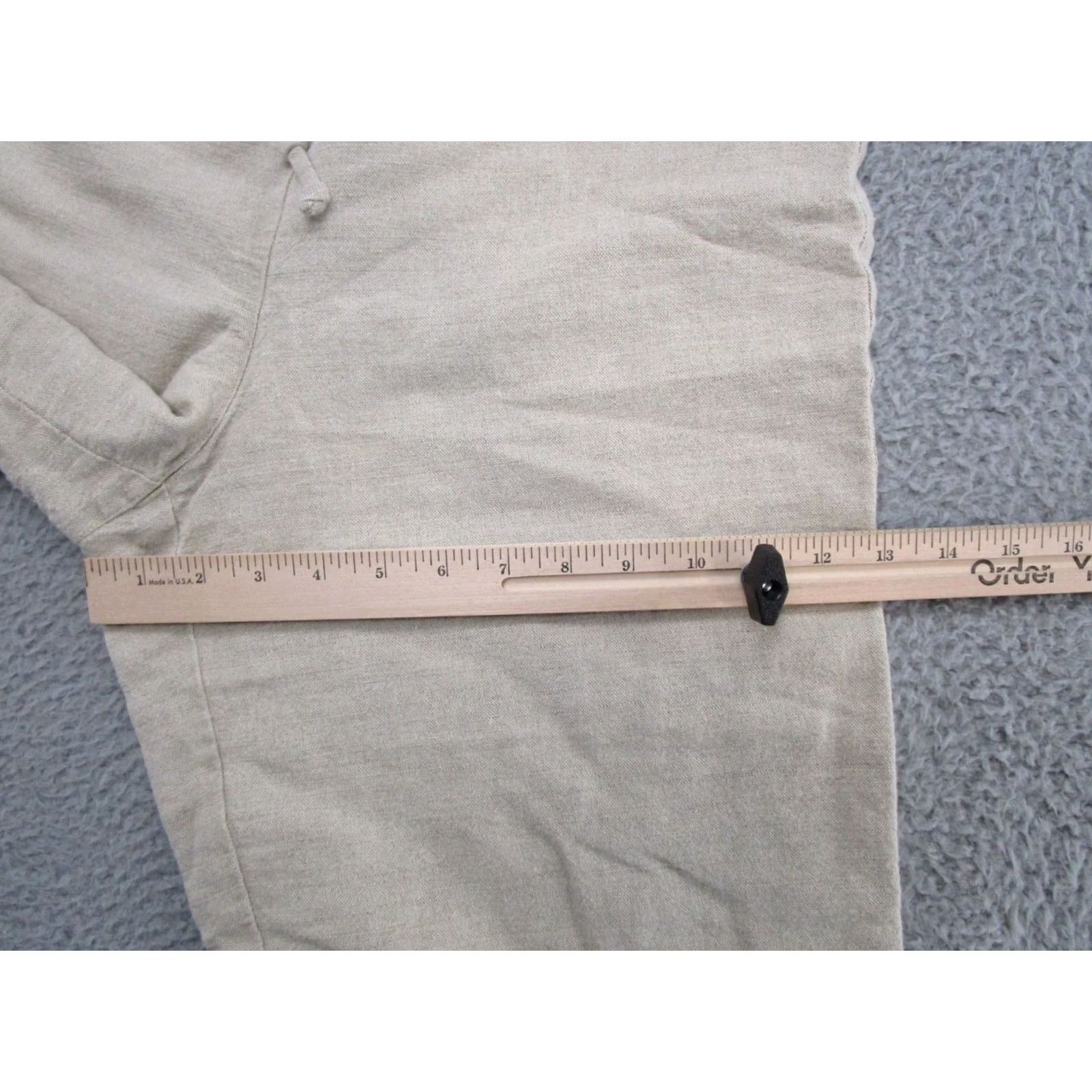 Liz Claiborne Liz Claiborne Beige Linen Blend Elastic Waist Pants Women Size 8 Wide-Leg Casual Travel Chino Size 30" / US 8 / IT 44 - 6 Thumbnail